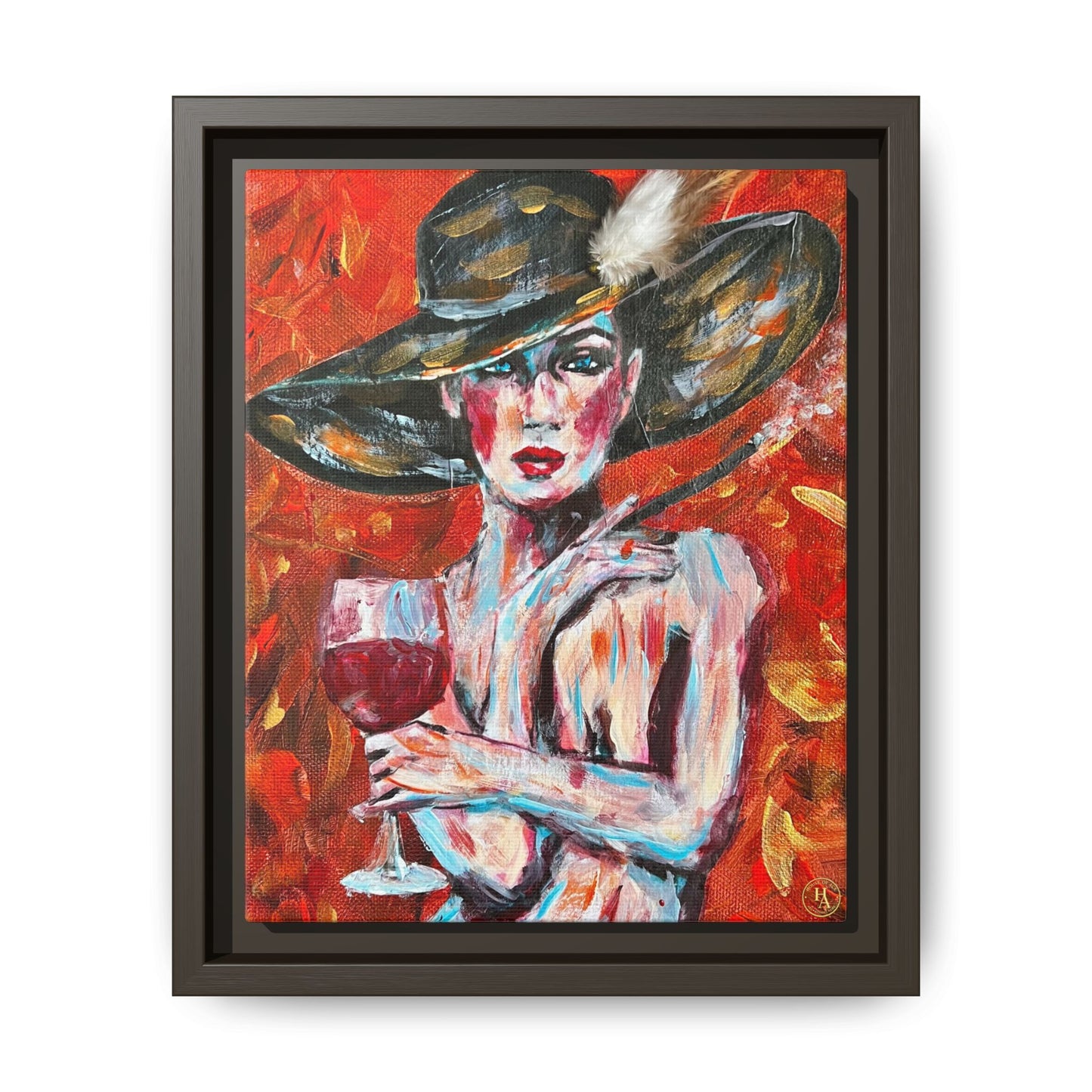Crimson Elegance – Original Acrylic Painting Canvas Print by House of Ace
