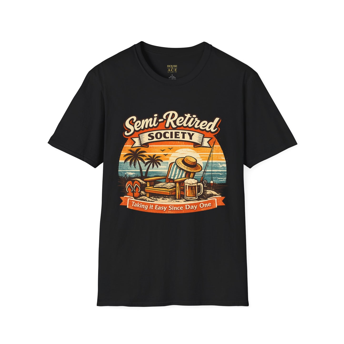 Semi-Retired Society Vintage Beach T-Shirt by House of Ace