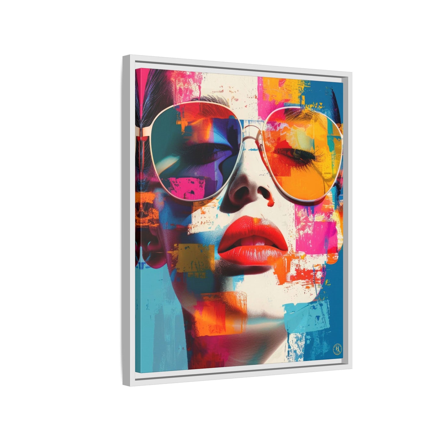 Abstract Pop Art Canvas Wall Art by House of Aces, Colourful Fashion Portrait Print, Framed Matte Canvas, Modern Statement Wall Decor