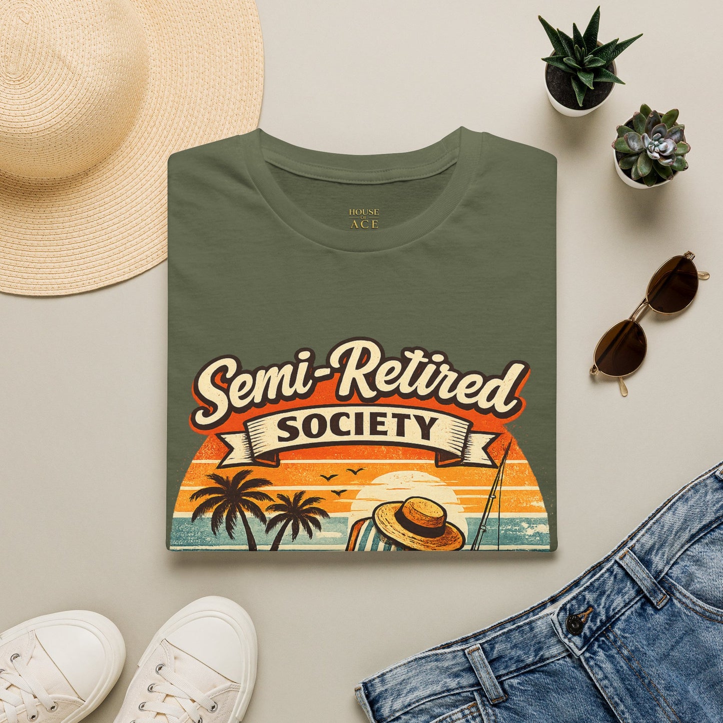 Semi-Retired Society Vintage Beach T-Shirt by House of Ace