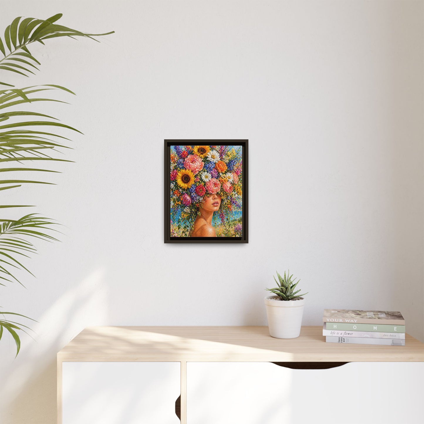 Summer’s Lady Flower – Bloomlight Reverie Framed Matte Canvas by House of Ace