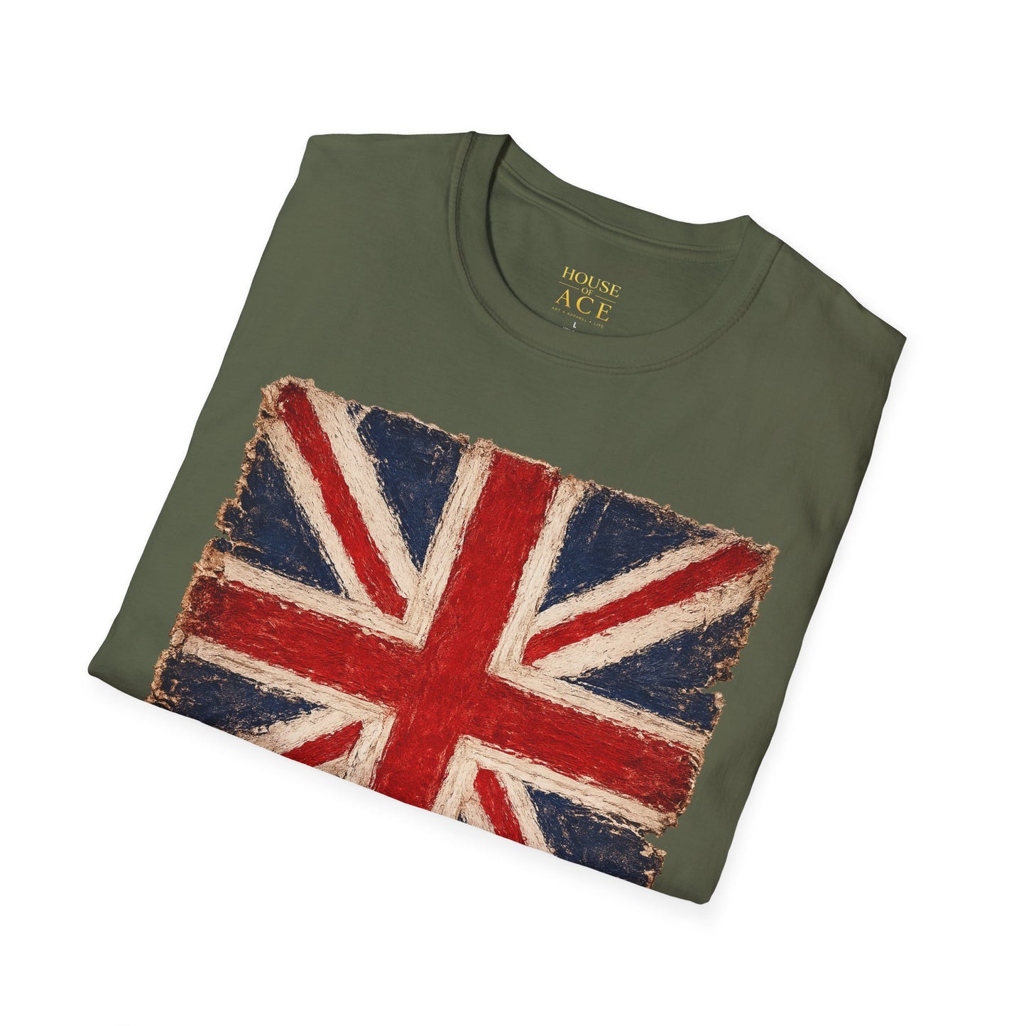 Vintage Union Jack “PROUD” Tee – Distressed British Flag Retro Patriotic Shirt with Personalised Back Text by House of Ace