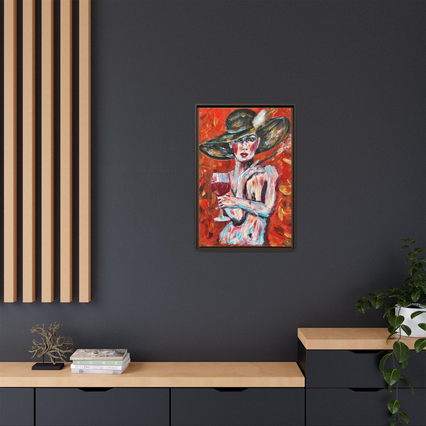 Crimson Elegance – Original Acrylic Painting Canvas Print by House of Ace