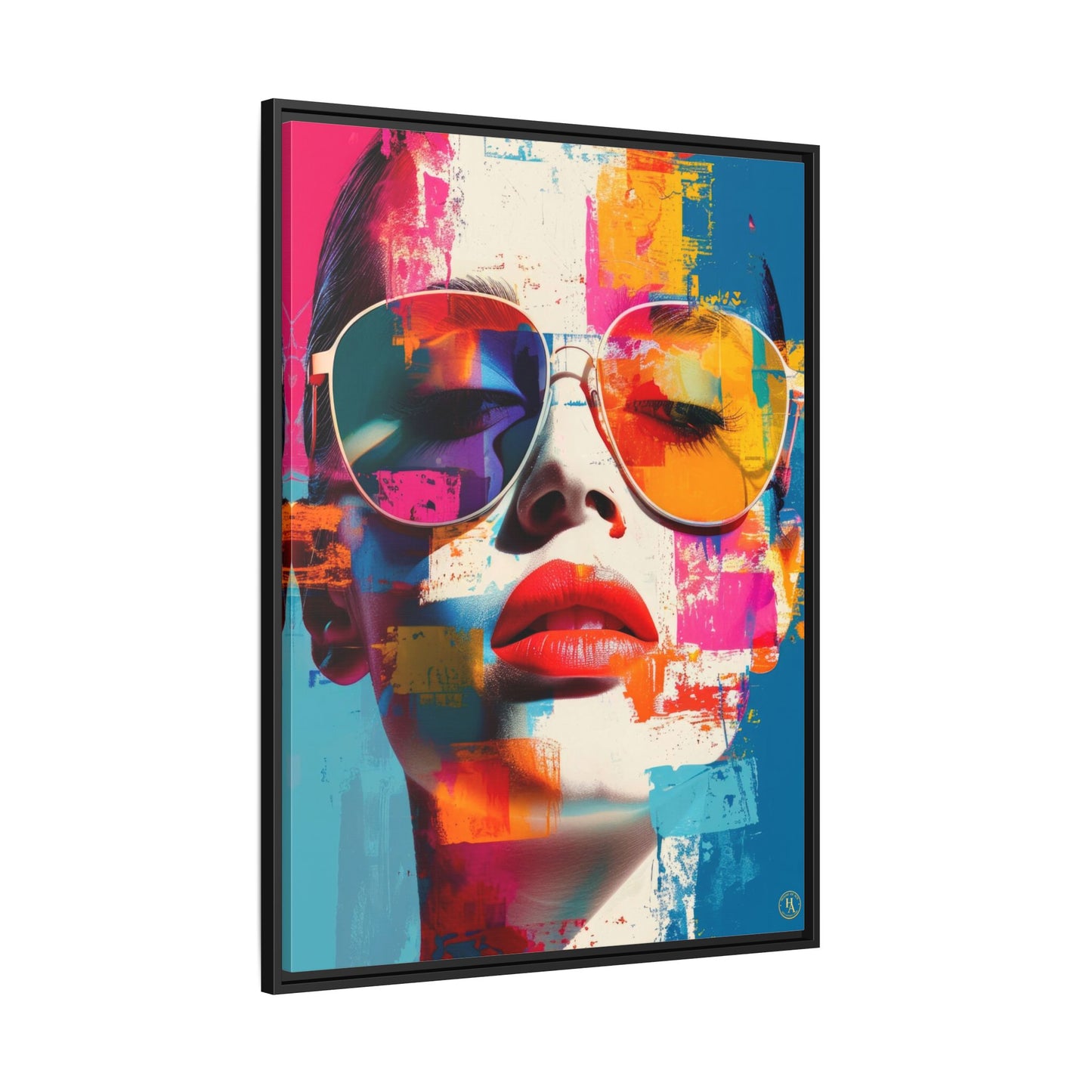 Abstract Pop Art Canvas Wall Art by House of Aces, Colourful Fashion Portrait Print, Framed Matte Canvas, Modern Statement Wall Decor