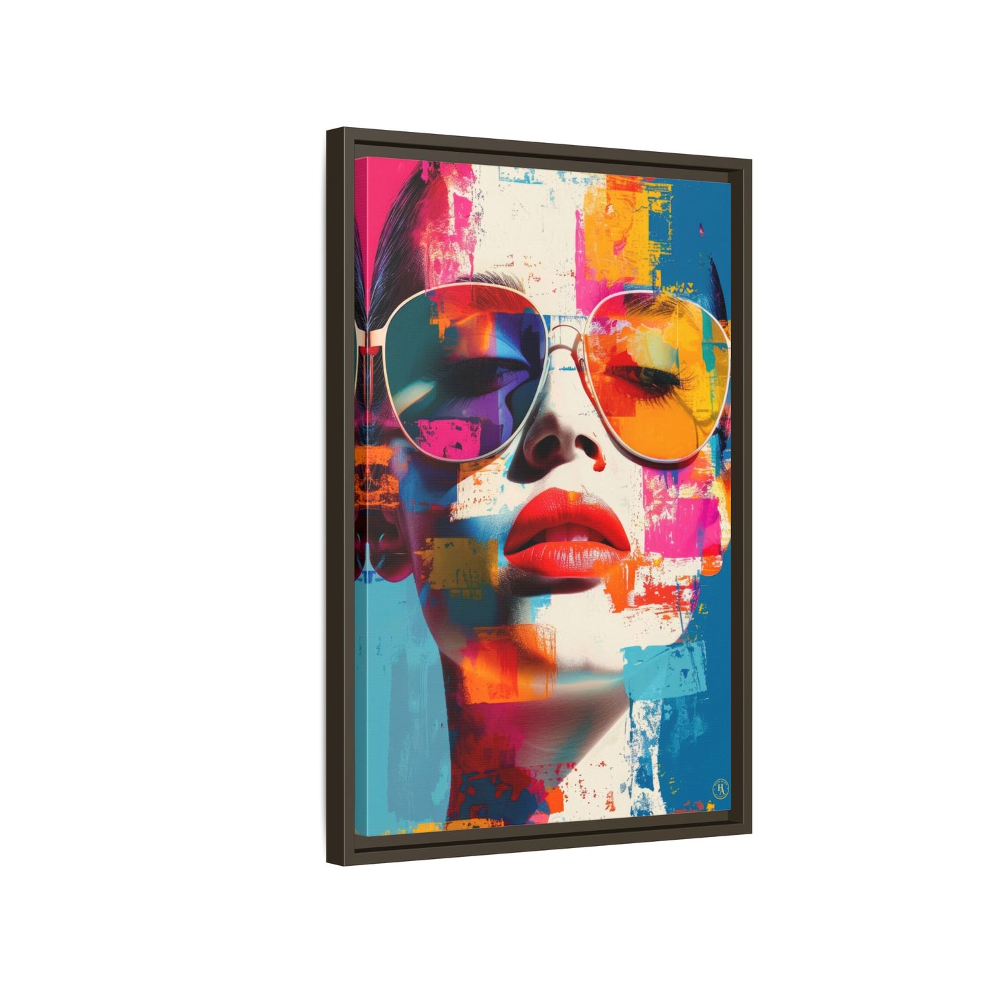 Abstract Pop Art Canvas Wall Art by House of Aces, Colourful Fashion Portrait Print, Framed Matte Canvas, Modern Statement Wall Decor