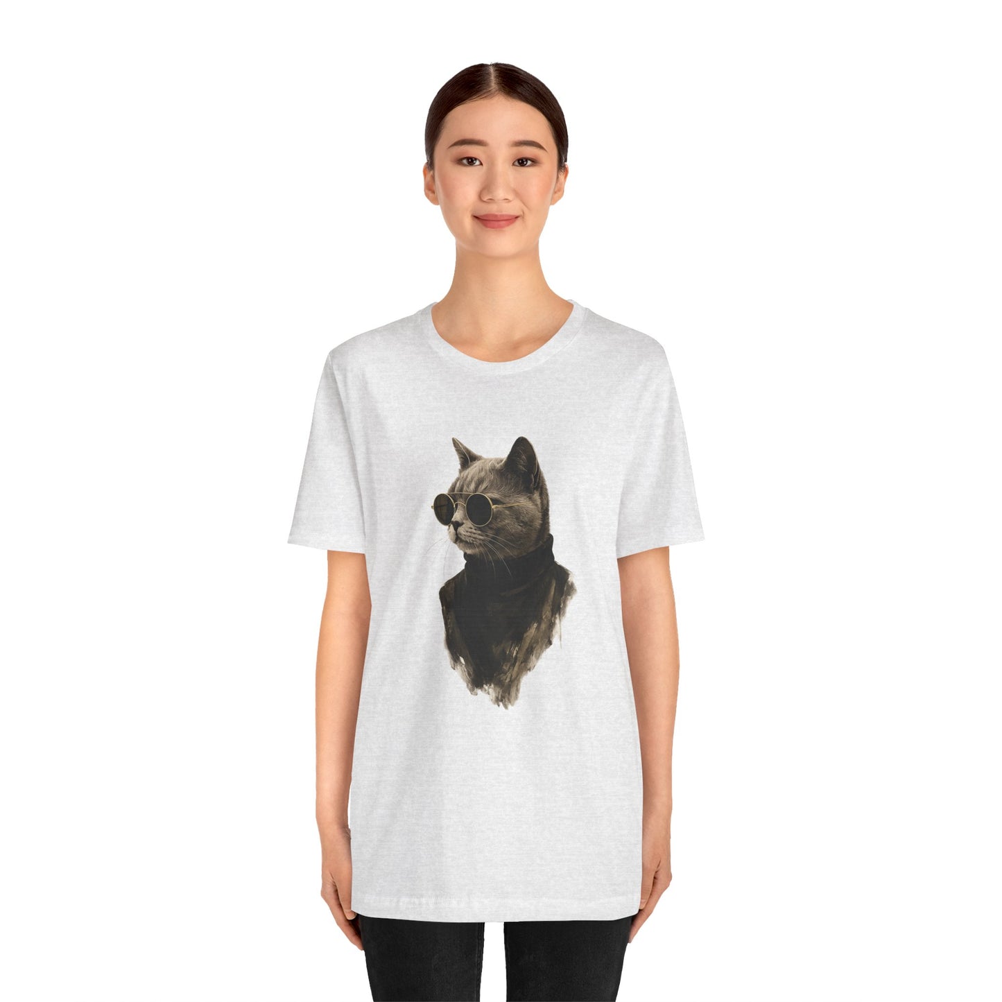 Cool Cat Graphic T-Shirt | Vintage Monochrome Cat Tee by House of Ace