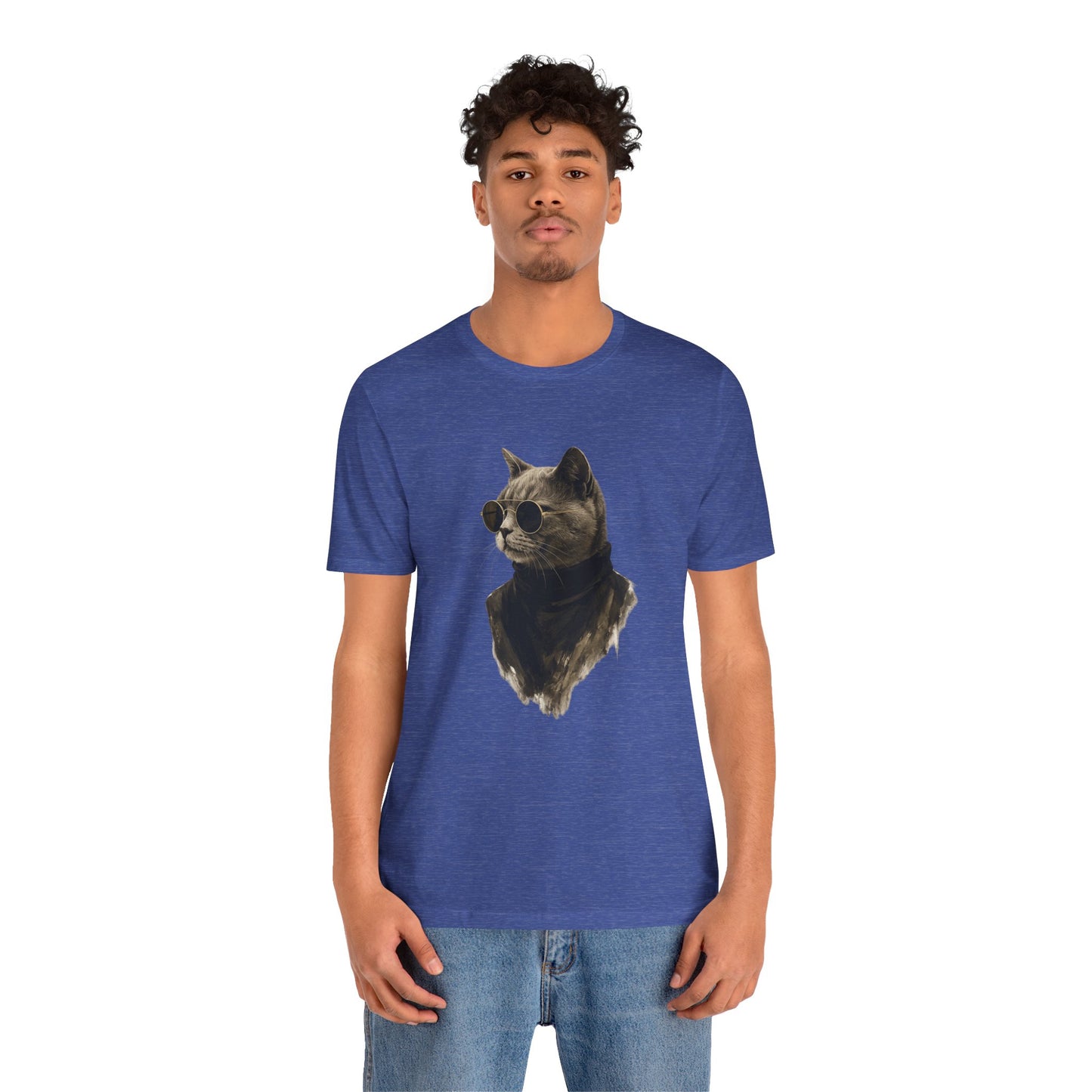 Cool Cat Graphic T-Shirt | Vintage Monochrome Cat Tee by House of Ace