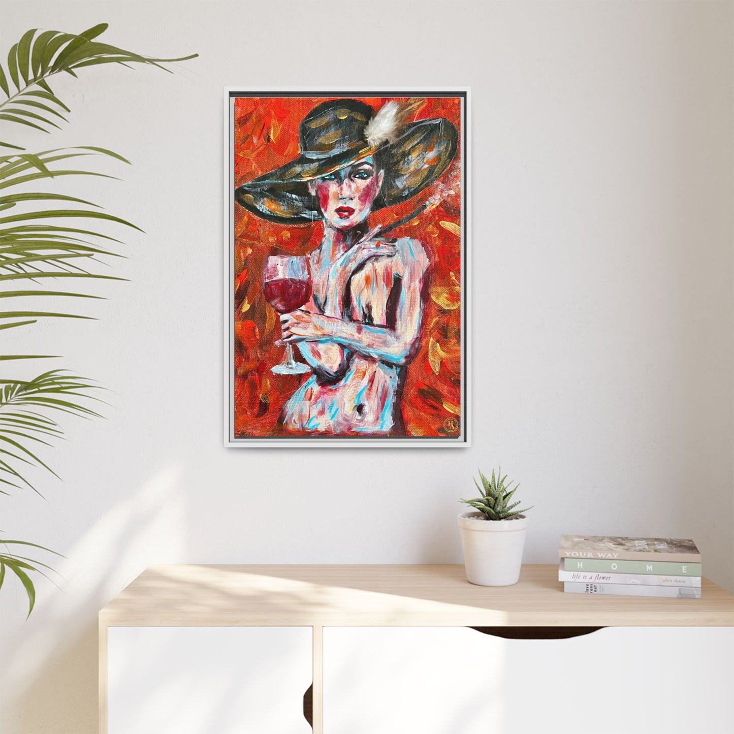 Crimson Elegance – Original Acrylic Painting Canvas Print by House of Ace