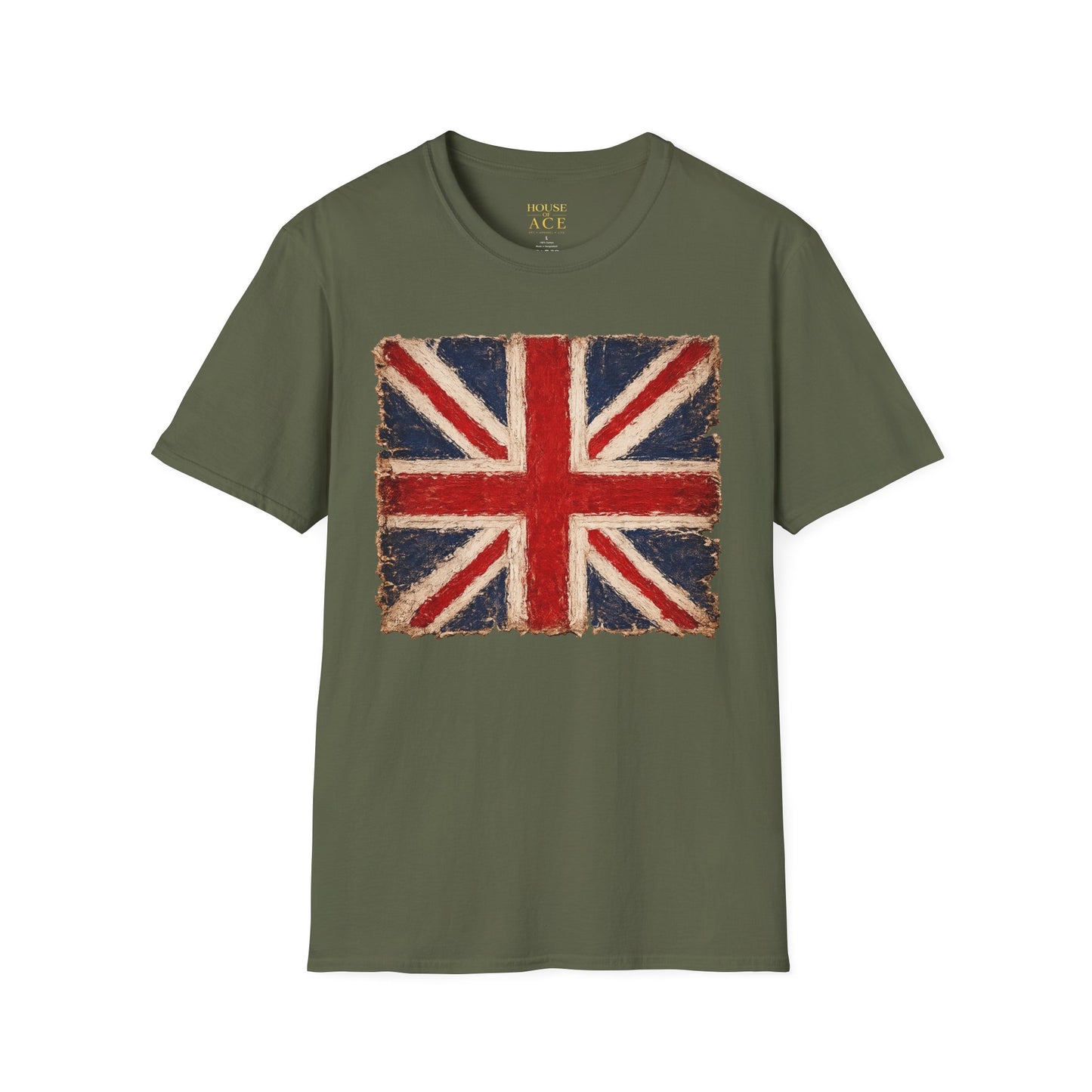 Vintage Union Jack “PROUD” Tee – Distressed British Flag Retro Patriotic Shirt with Personalised Back Text by House of Ace