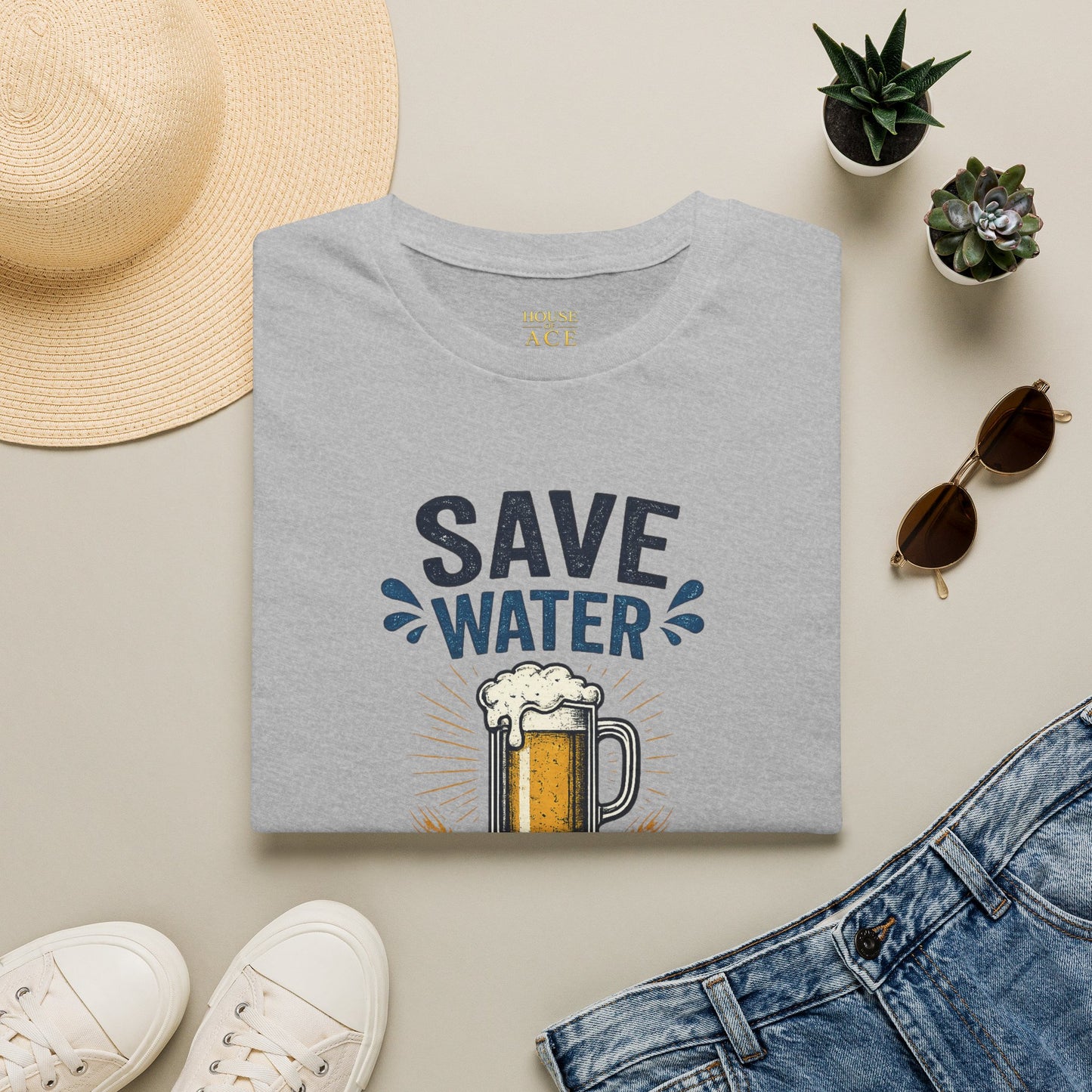 Save Water Drink Beer Funny Beer Lover Unisex Softstyle T-Shirt