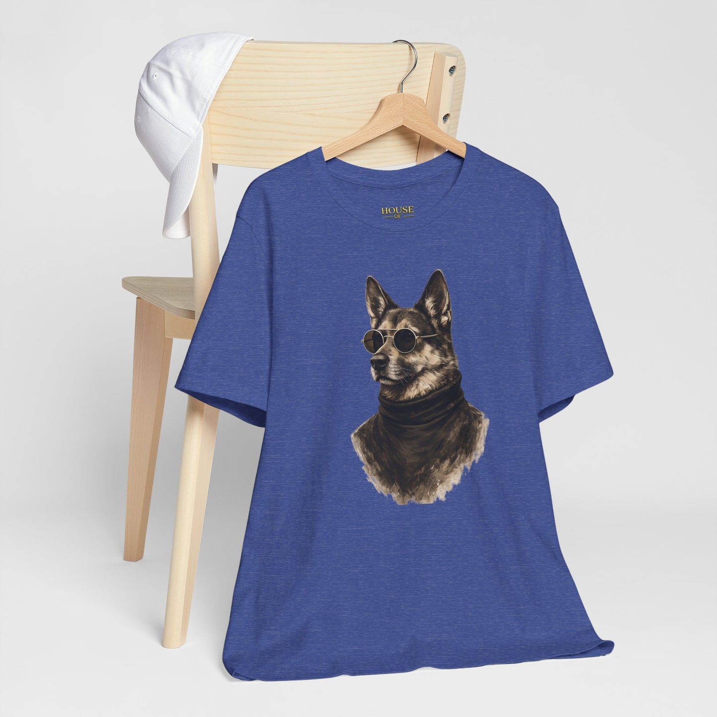 Cool Dog Graphic T-Shirt | Vintage Monochrome Sunglasses Dog Tee by House of Ace