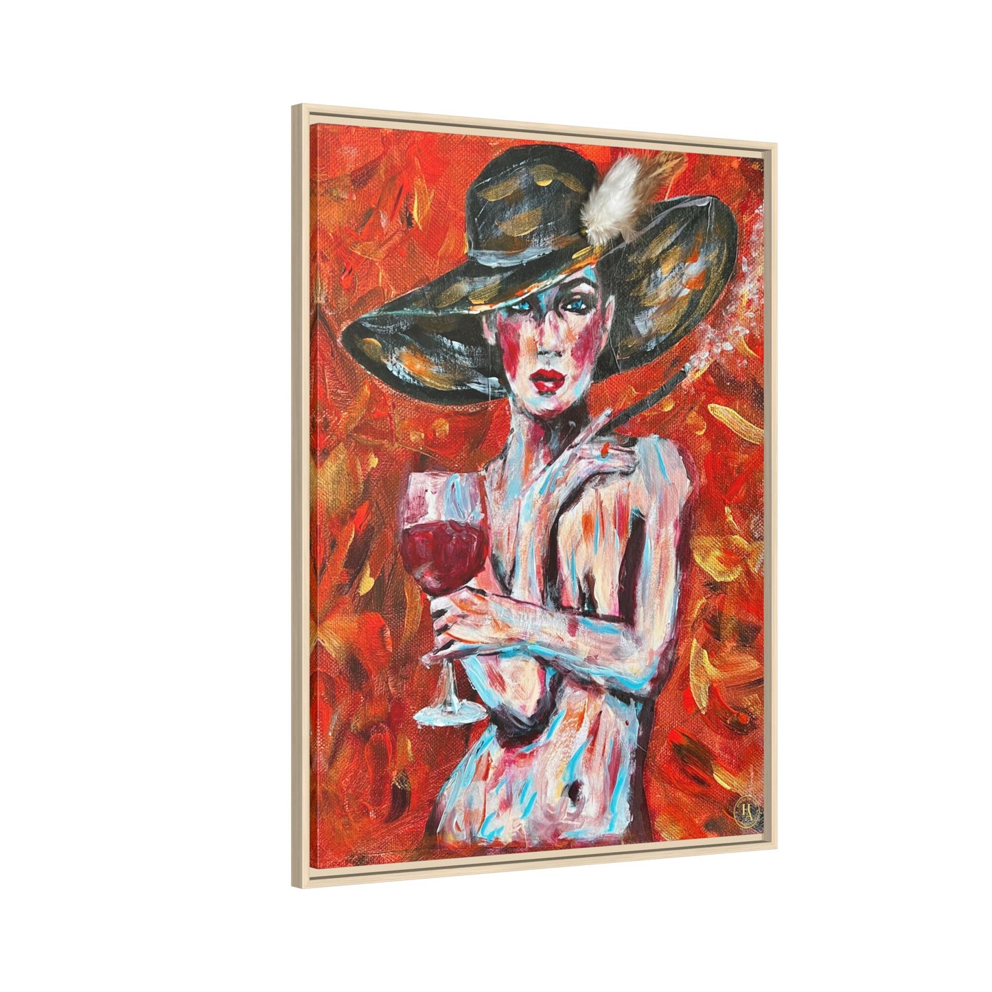 Crimson Elegance – Original Acrylic Painting Canvas Print by House of Ace
