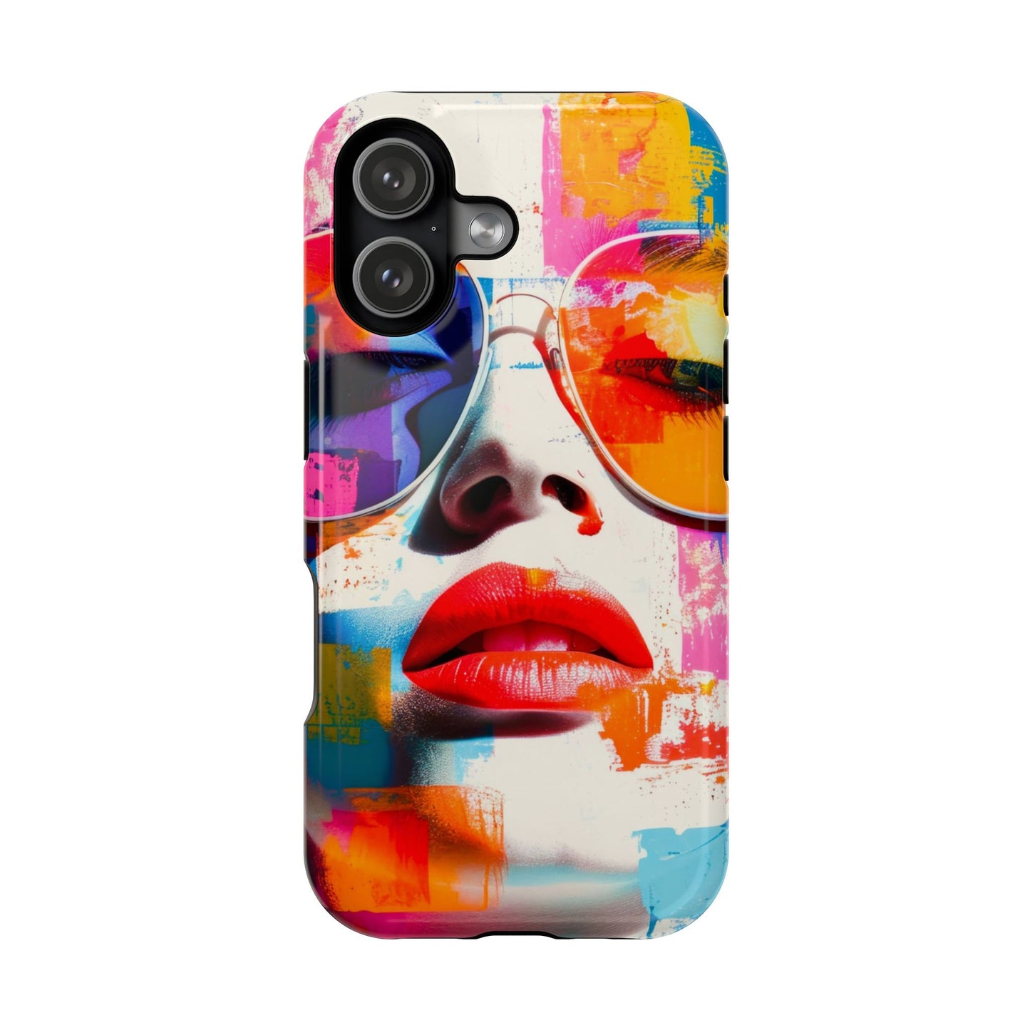 Neon Muse Pop-Art MagSafe® Phone Case by House of Ace Colourful Pop Art Woman Magnetic Impact-Resistant Case