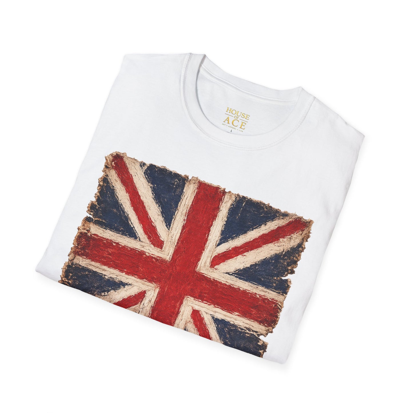 Vintage Union Jack “PROUD” Tee – Distressed British Flag Retro Patriotic Shirt with Personalised Back Text by House of Ace