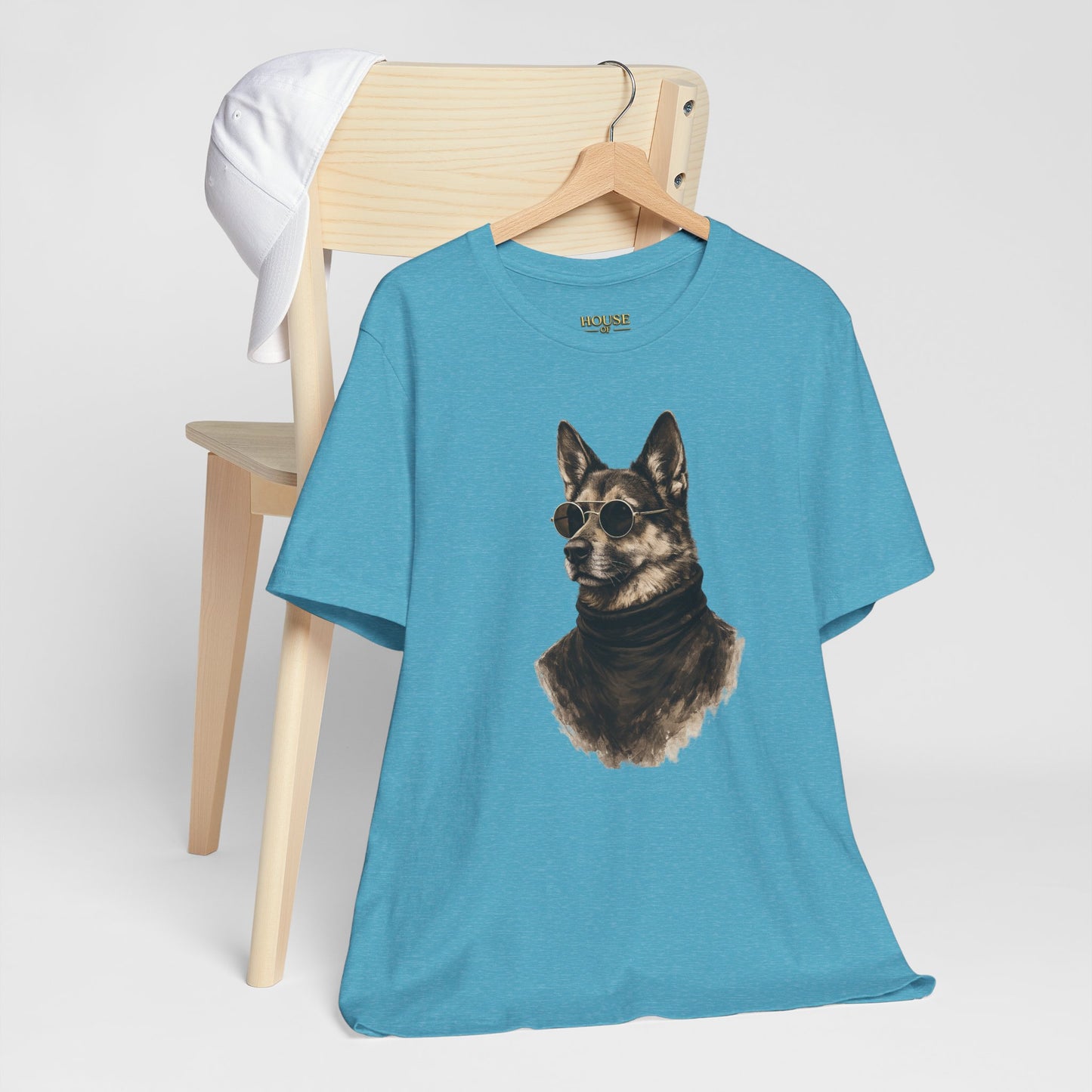 Cool Dog Graphic T-Shirt | Vintage Monochrome Sunglasses Dog Tee by House of Ace