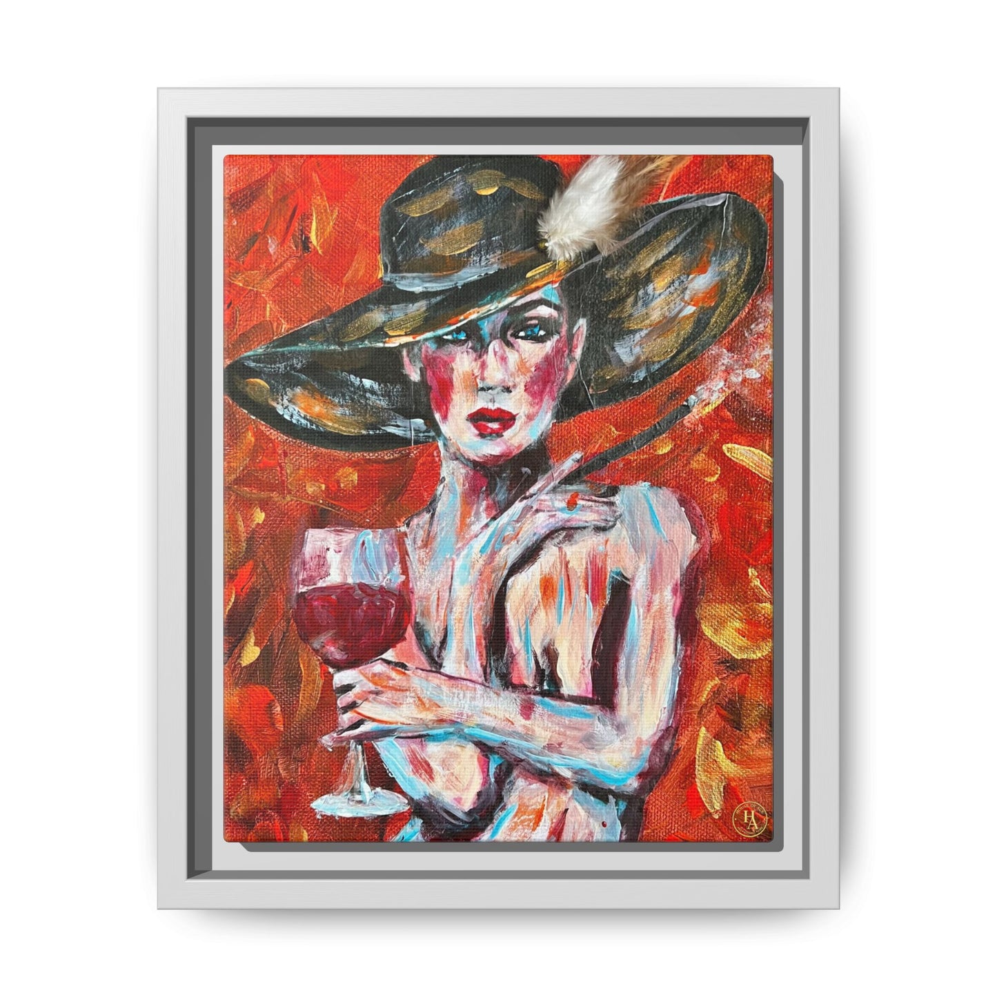 Crimson Elegance – Original Acrylic Painting Canvas Print by House of Ace