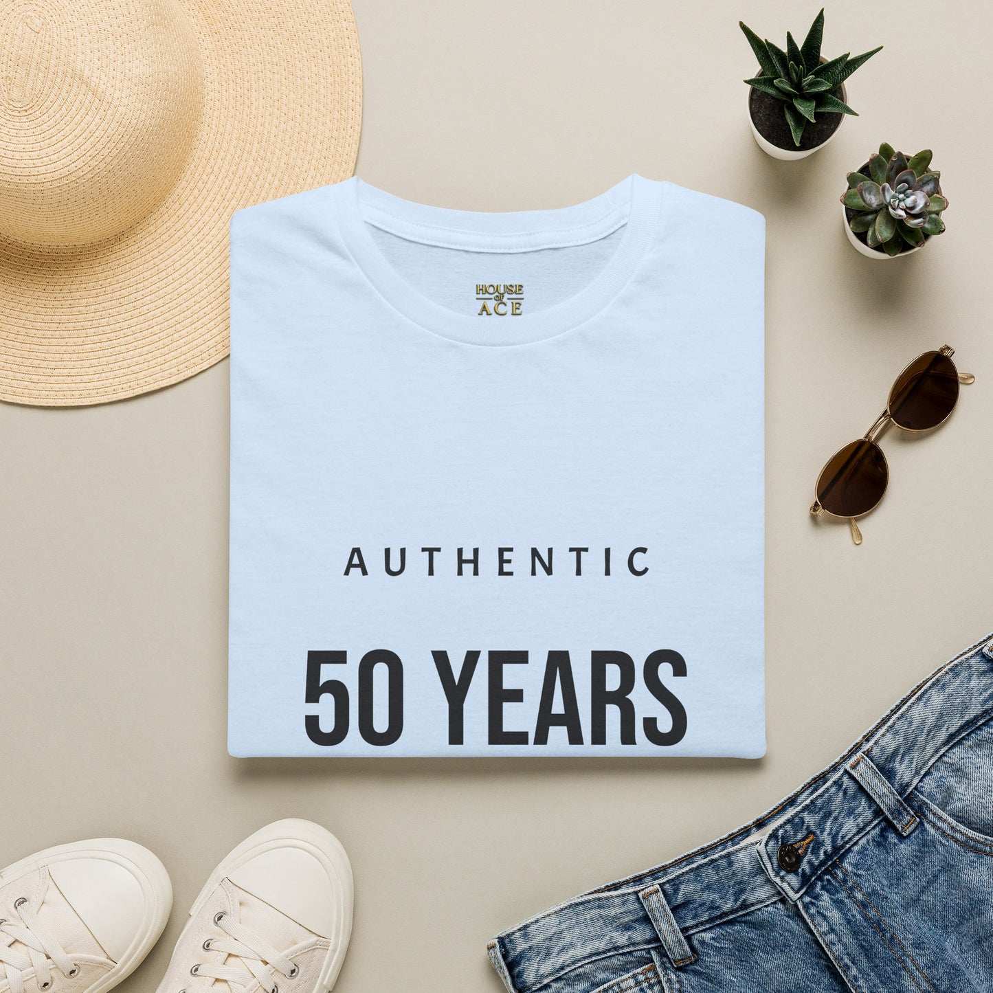 50 Years Authentic T-Shirt — "Of Not Giving a Damn" Birthday Tee House of Ace