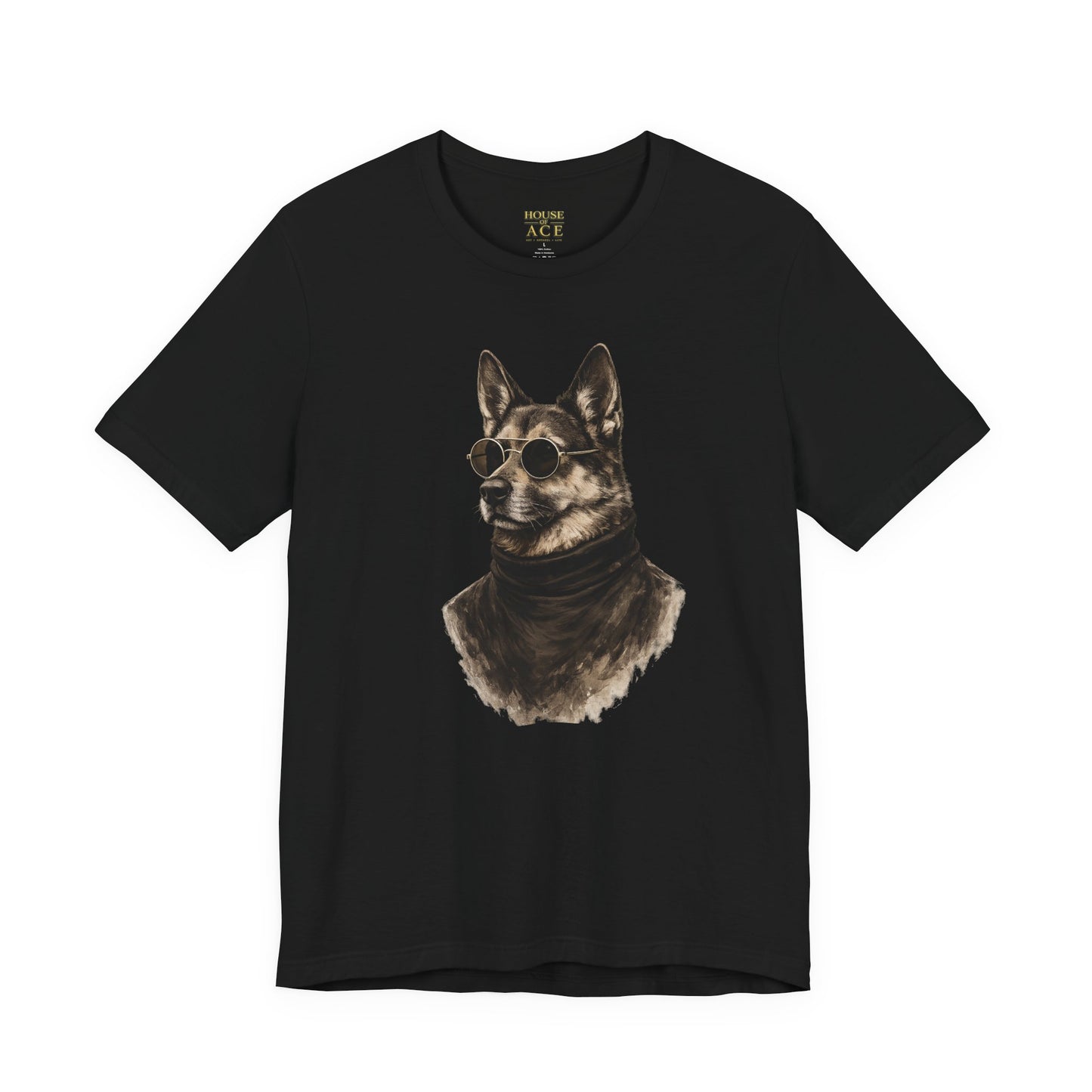Cool Dog Graphic T-Shirt | Vintage Monochrome Sunglasses Dog Tee by House of Ace