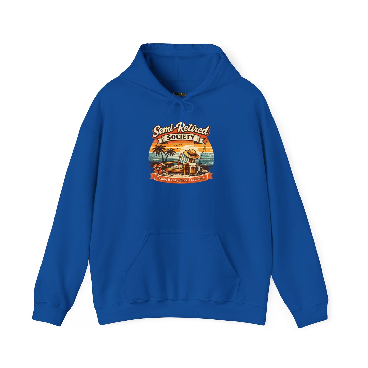 Semi-Retired Society Hoodie – Vintage Beach Retirement Sweatshirt