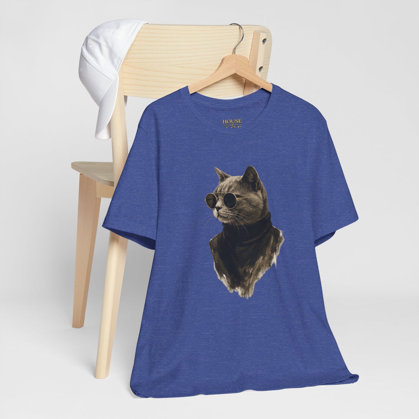Cool Cat Graphic T-Shirt | Vintage Monochrome Cat Tee by House of Ace