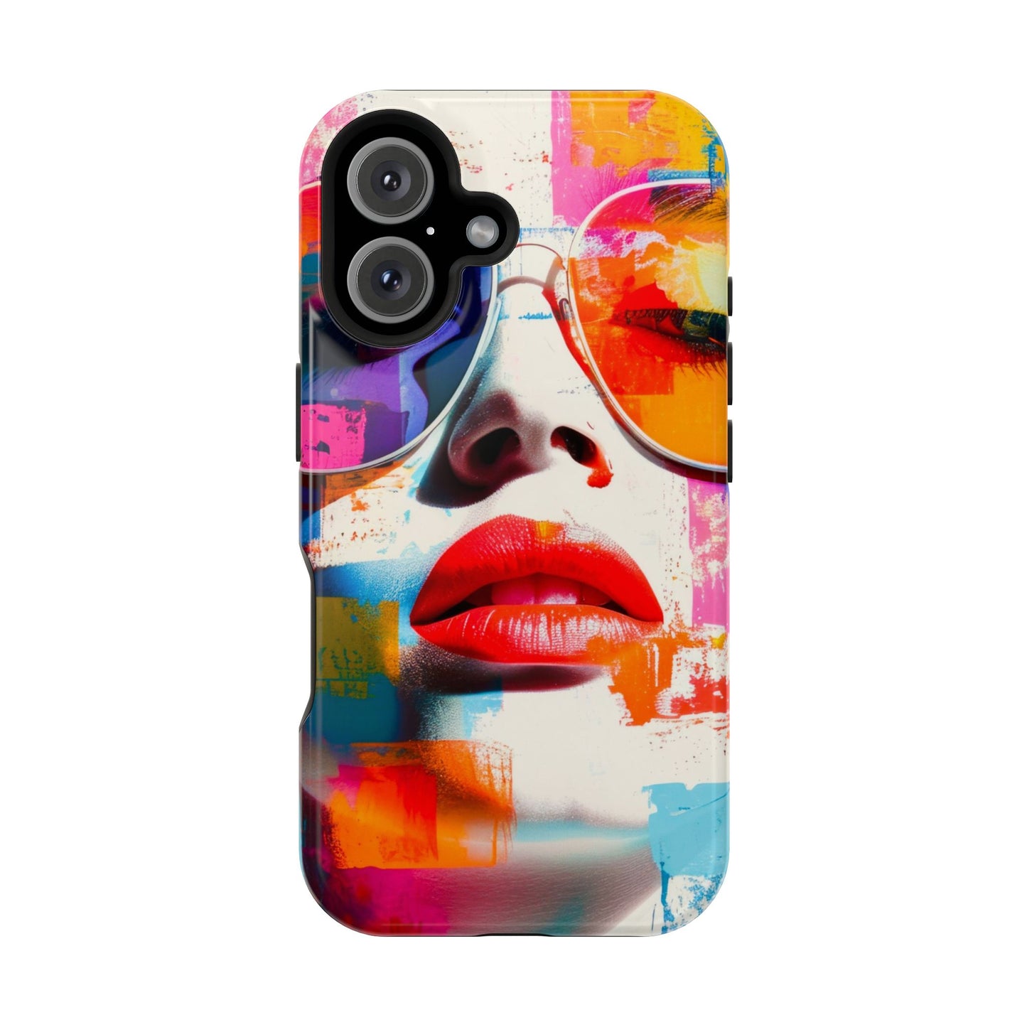 Neon Muse Pop-Art MagSafe® Phone Case by House of Ace Colourful Pop Art Woman Magnetic Impact-Resistant Case