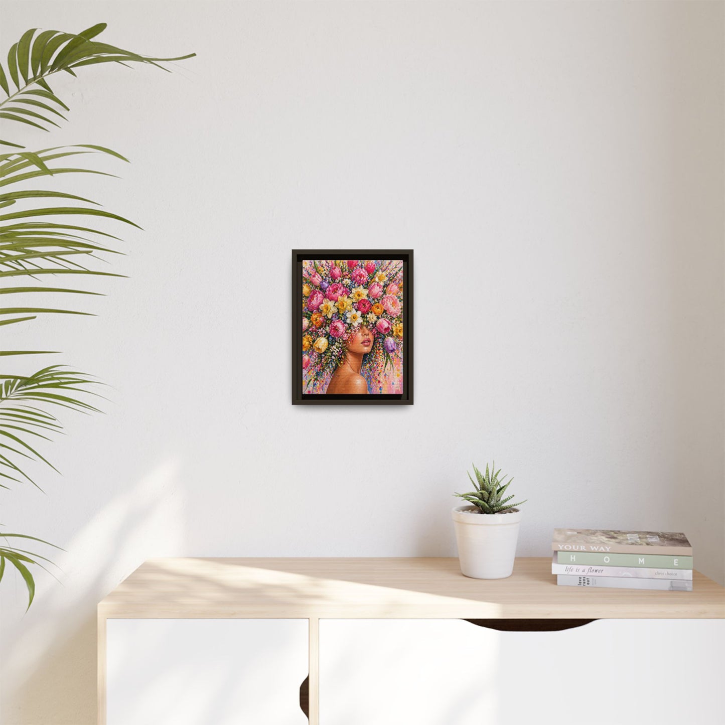 Spring's Lady Flower – Bloomlight Reverie Framed Matte Canvas by House of Ace
