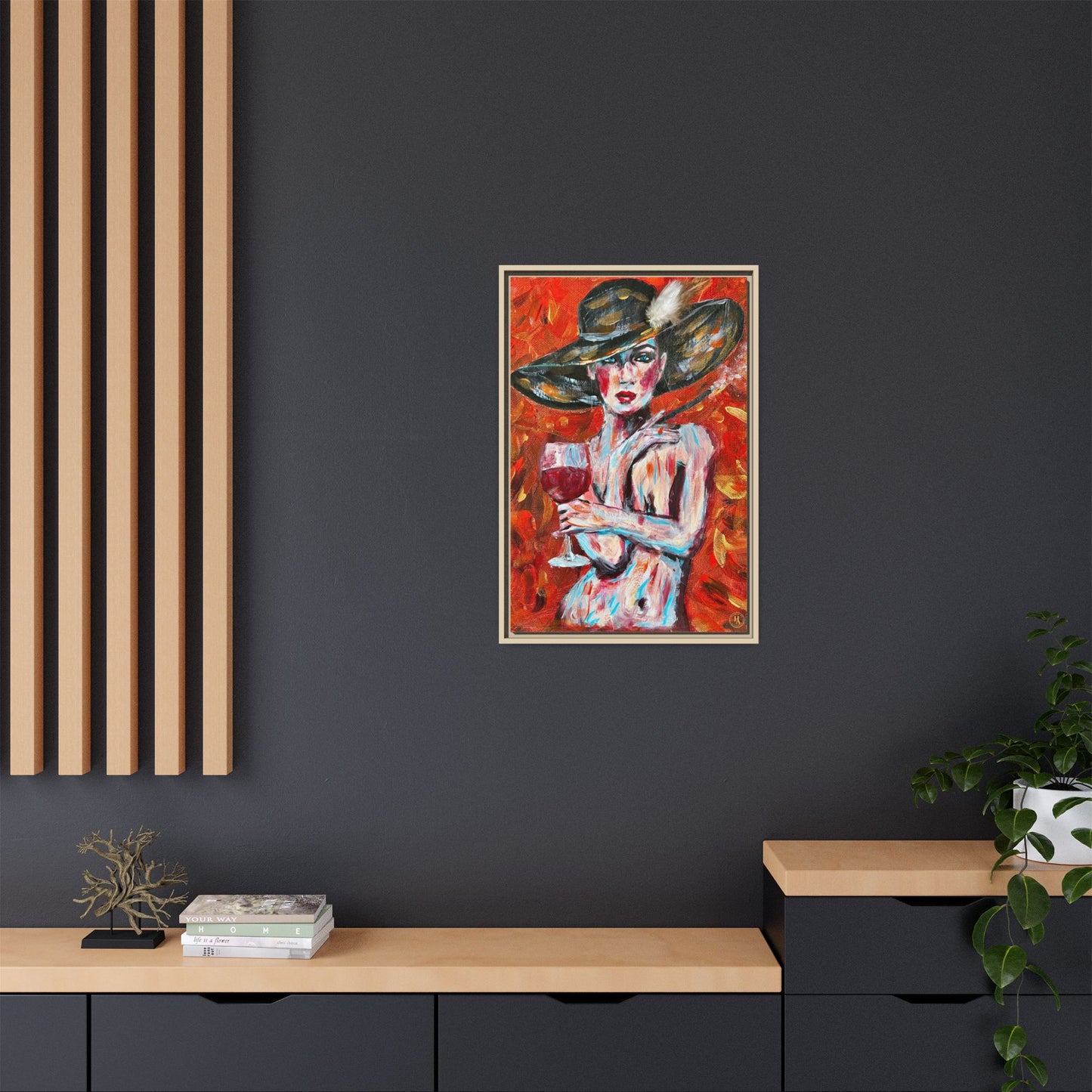 Crimson Elegance – Original Acrylic Painting Canvas Print by House of Ace