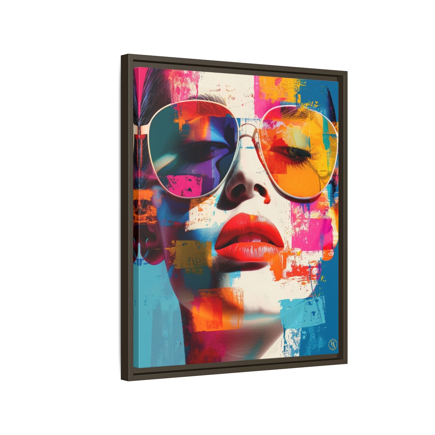 Abstract Pop Art Canvas Wall Art by House of Aces, Colourful Fashion Portrait Print, Framed Matte Canvas, Modern Statement Wall Decor