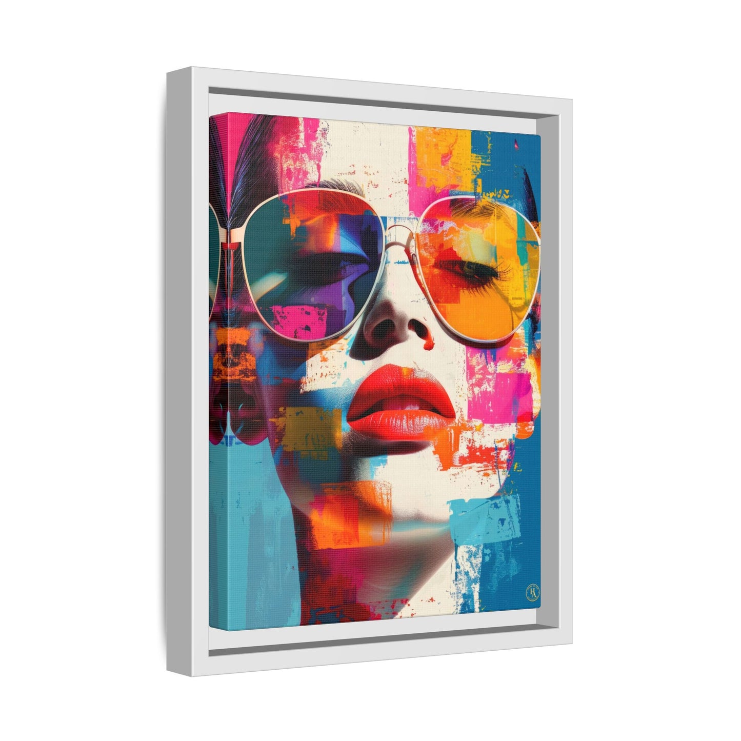 Abstract Pop Art Canvas Wall Art by House of Aces, Colourful Fashion Portrait Print, Framed Matte Canvas, Modern Statement Wall Decor