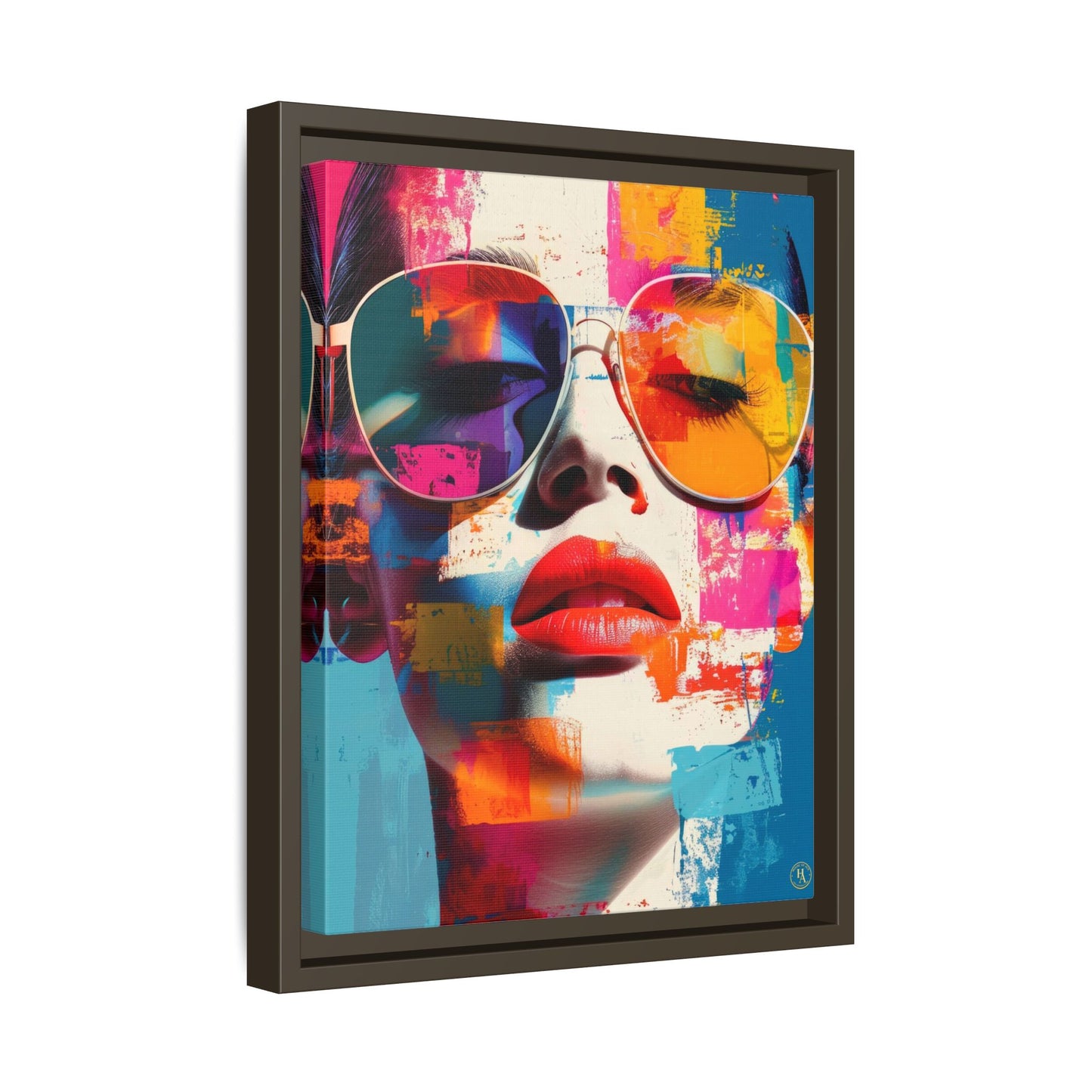 Abstract Pop Art Canvas Wall Art by House of Aces, Colourful Fashion Portrait Print, Framed Matte Canvas, Modern Statement Wall Decor