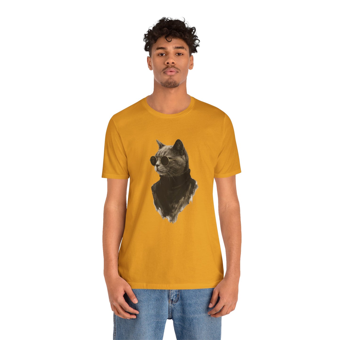 Cool Cat Graphic T-Shirt | Vintage Monochrome Cat Tee by House of Ace