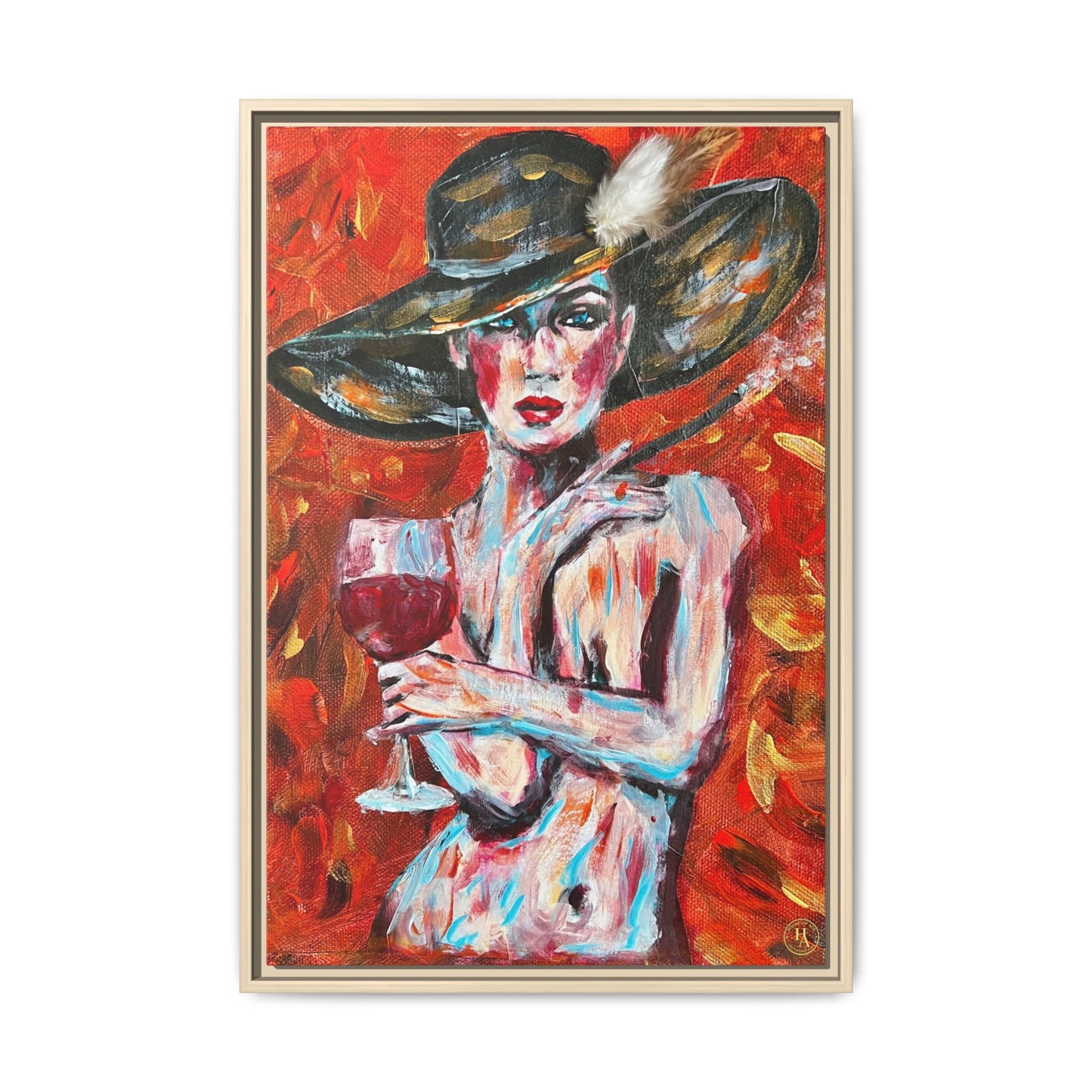 Crimson Elegance – Original Acrylic Painting Canvas Print by House of Ace