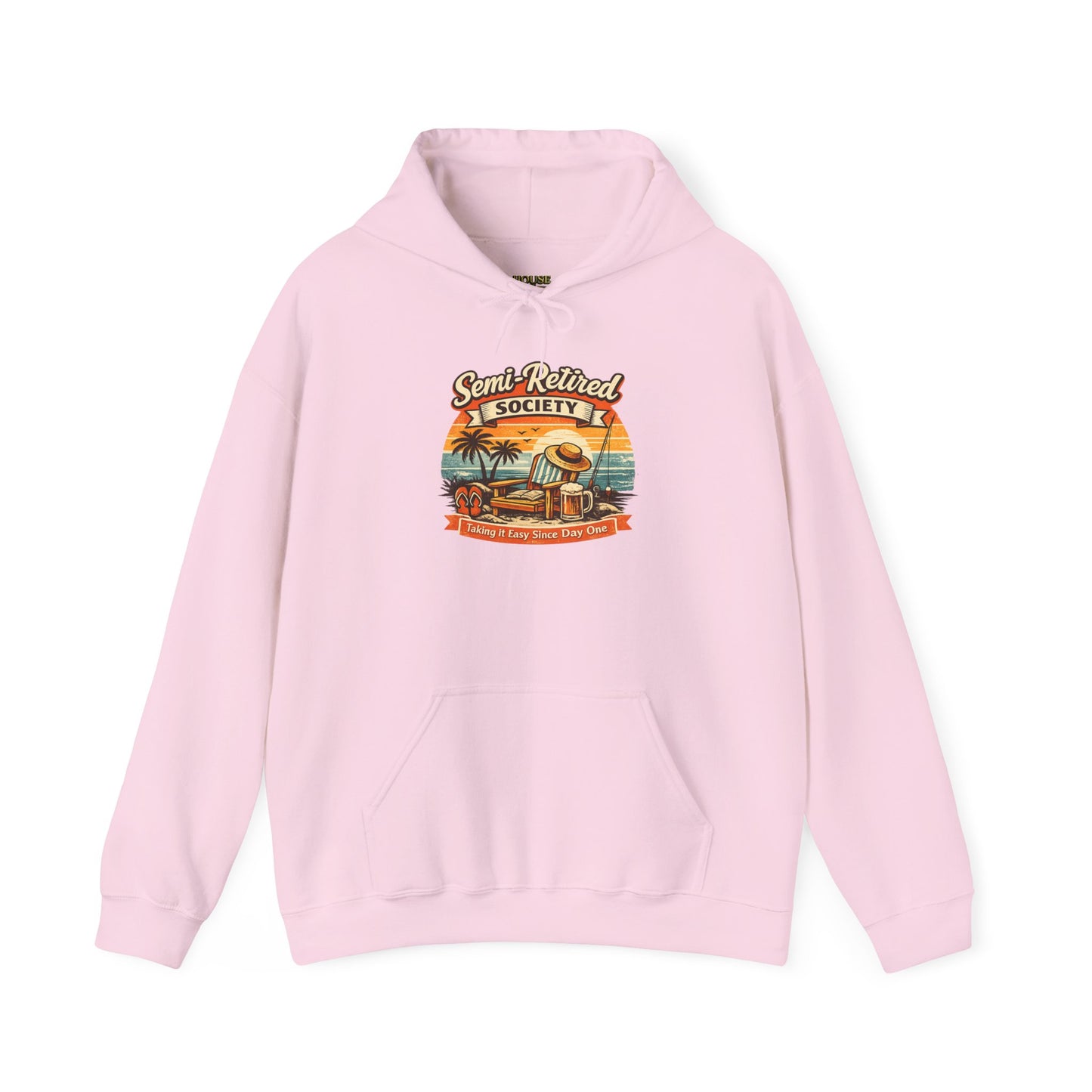 Semi-Retired Society Hoodie – Vintage Beach Retirement Sweatshirt