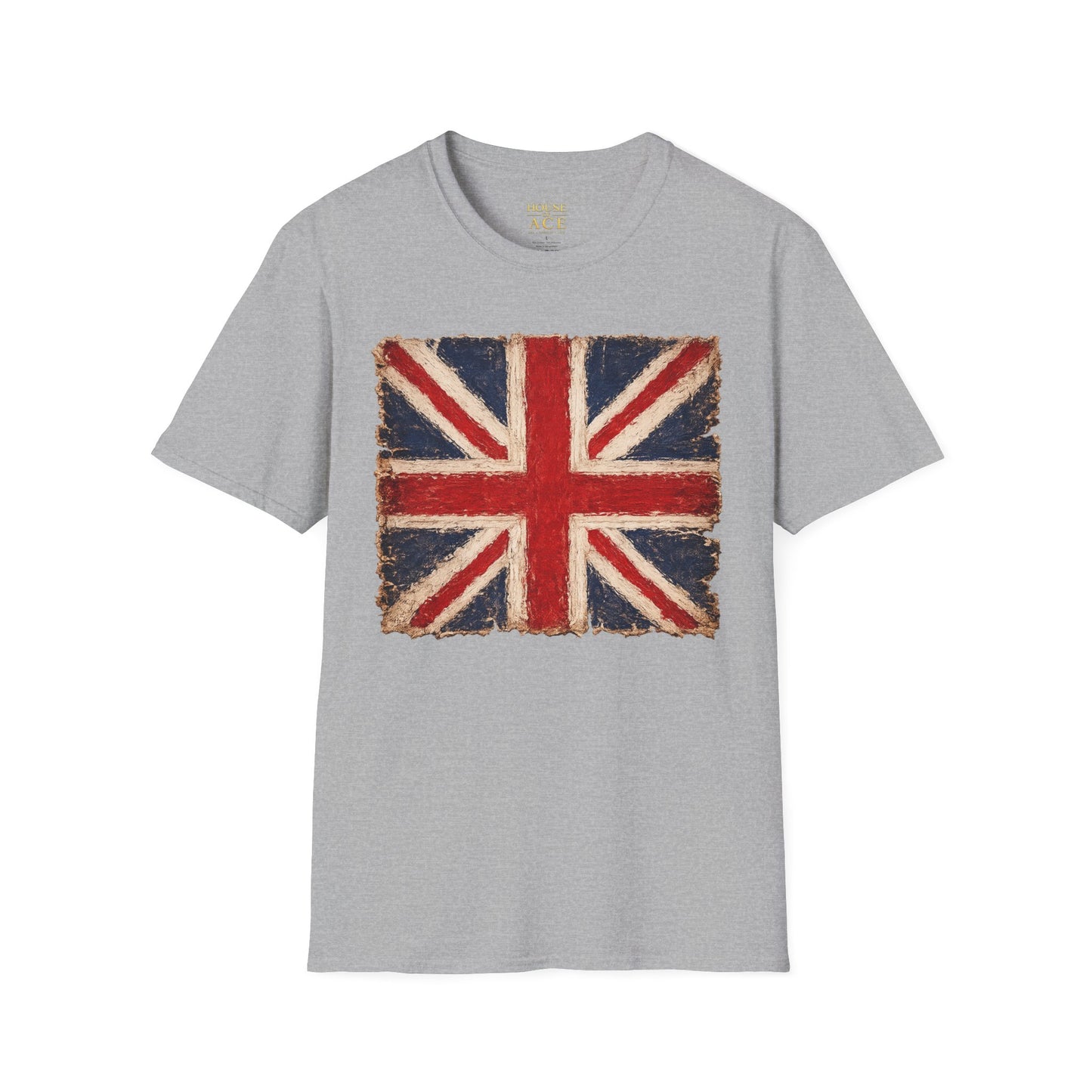 Vintage Union Jack “PROUD” Tee – Distressed British Flag Retro Patriotic Shirt with Personalised Back Text by House of Ace