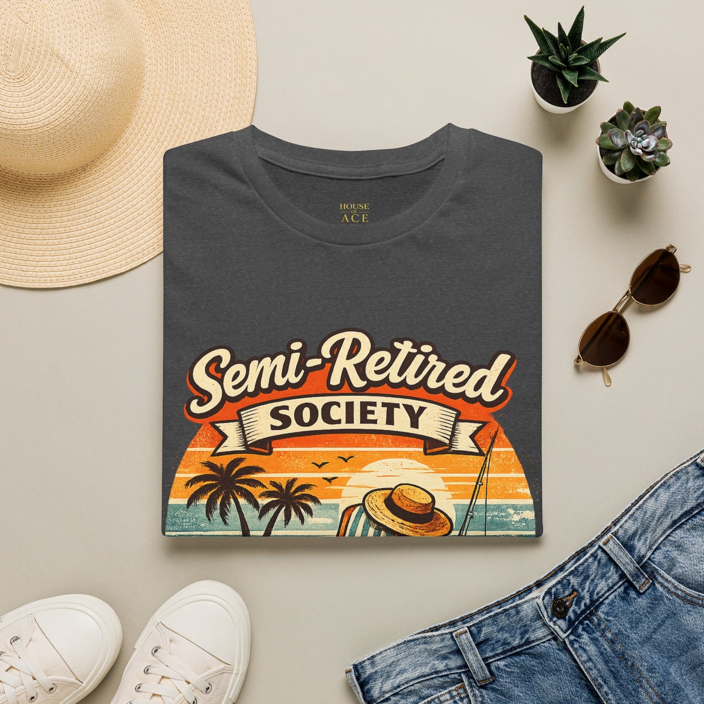 Semi-Retired Society Vintage Beach T-Shirt by House of Ace