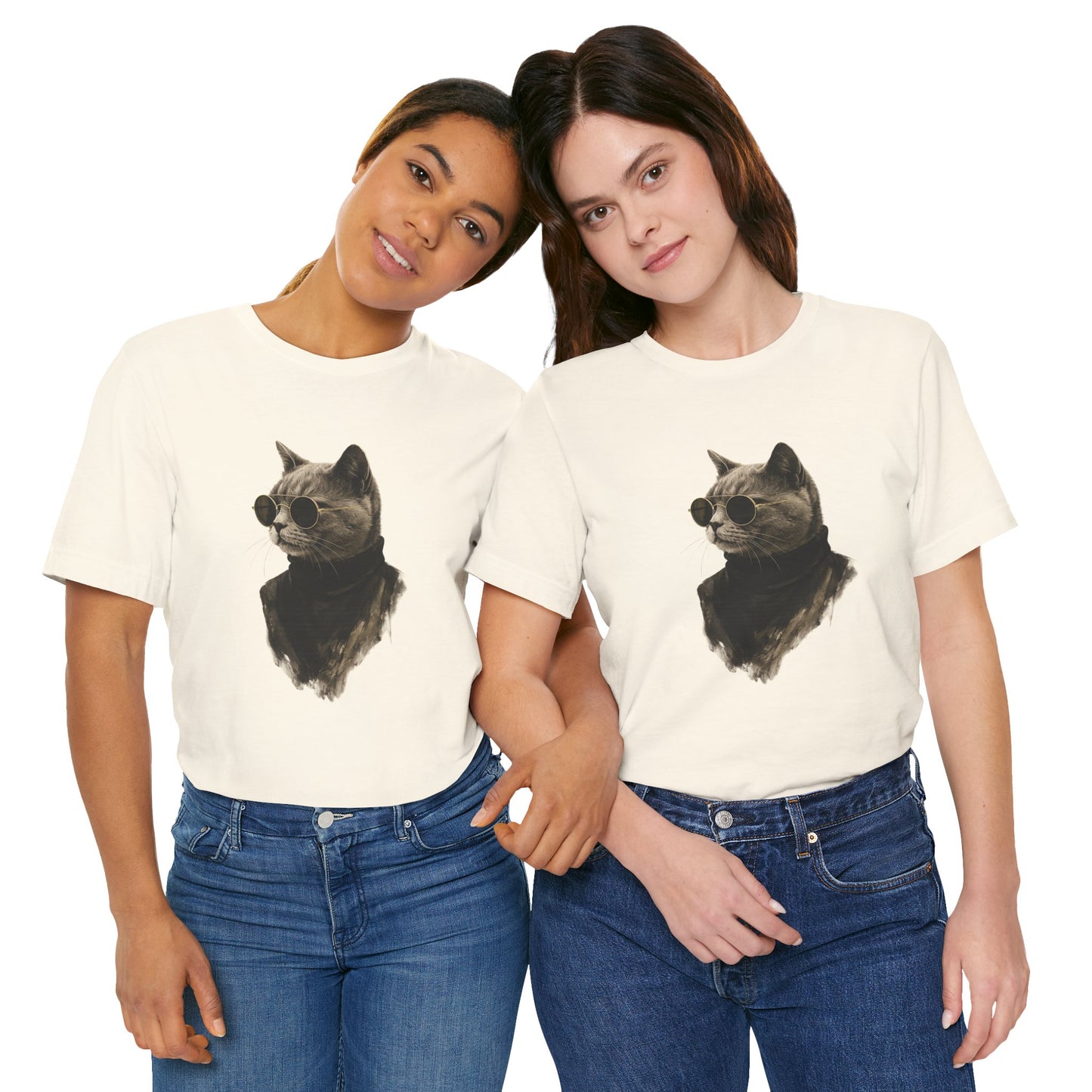 Cool Cat Graphic T-Shirt | Vintage Monochrome Cat Tee by House of Ace