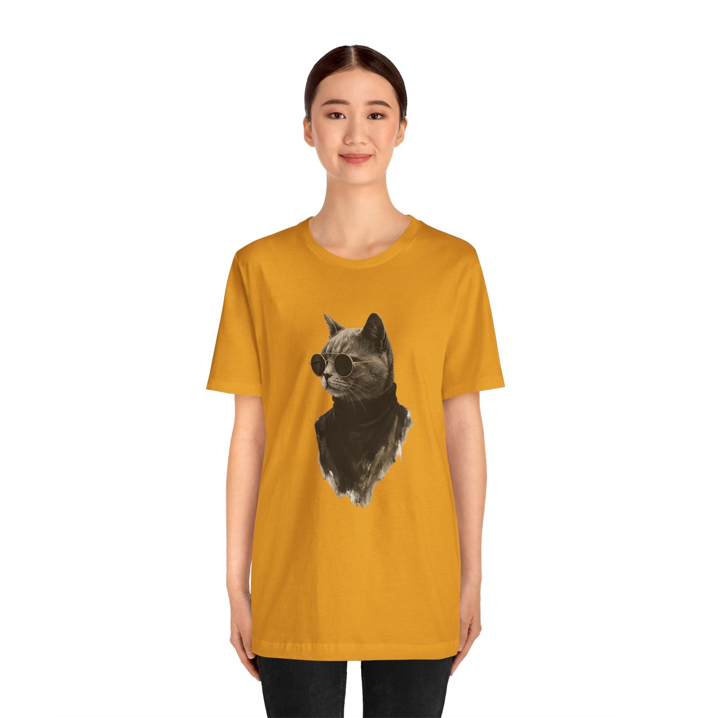 Cool Cat Graphic T-Shirt | Vintage Monochrome Cat Tee by House of Ace