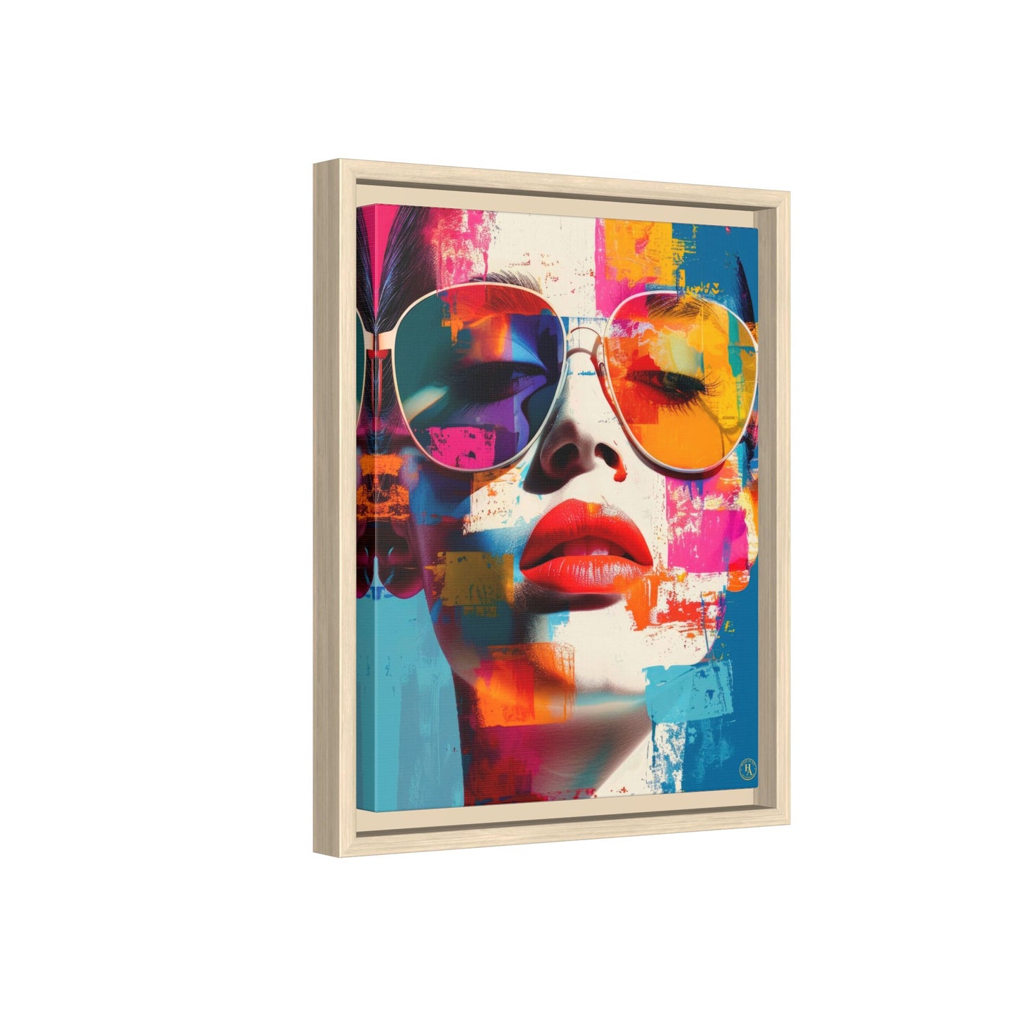 Abstract Pop Art Canvas Wall Art by House of Aces, Colourful Fashion Portrait Print, Framed Matte Canvas, Modern Statement Wall Decor