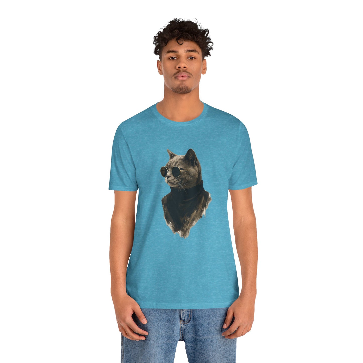 Cool Cat Graphic T-Shirt | Vintage Monochrome Cat Tee by House of Ace