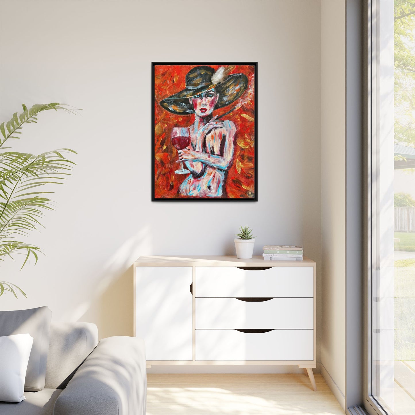 Crimson Elegance – Original Acrylic Painting Canvas Print by House of Ace