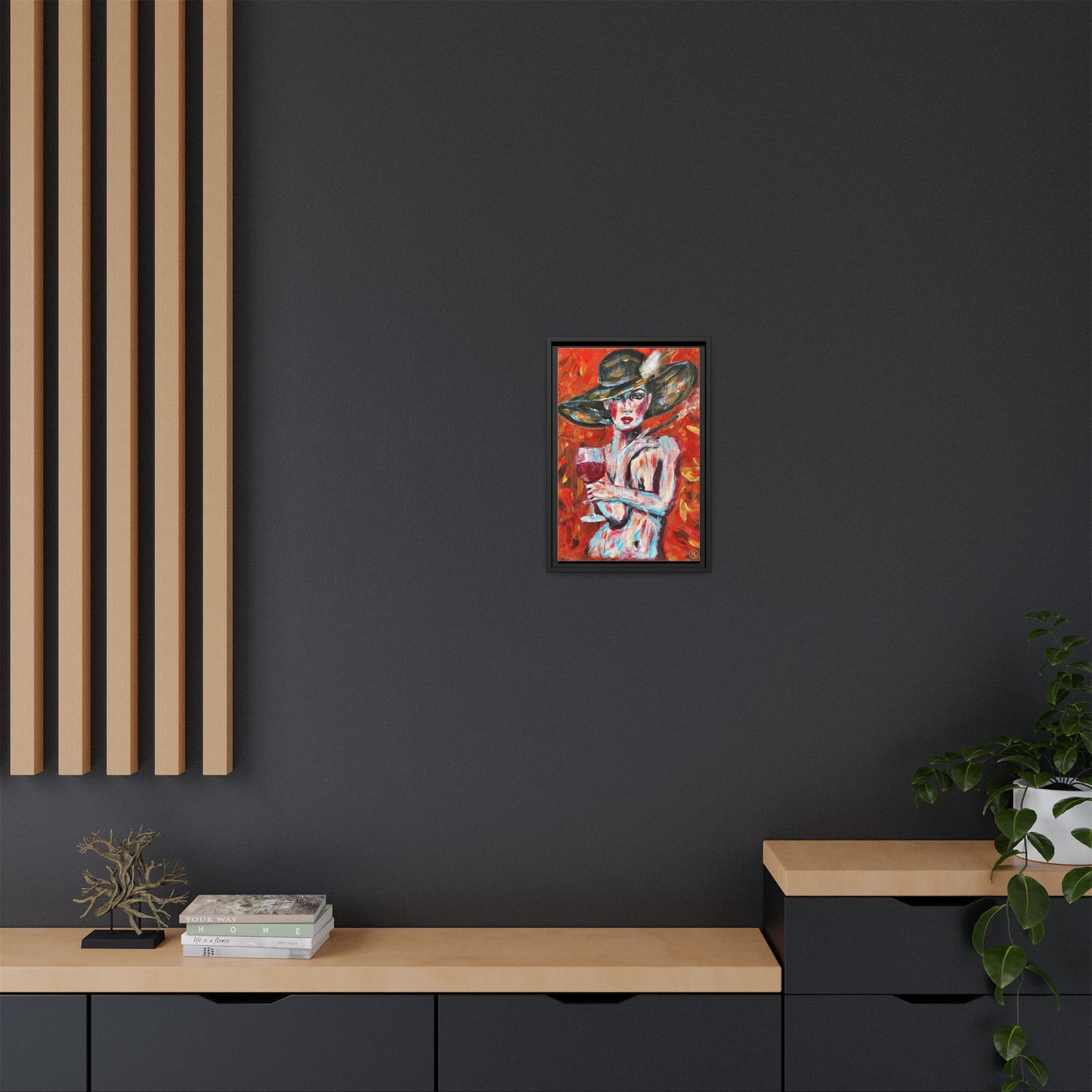 Crimson Elegance – Original Acrylic Painting Canvas Print by House of Ace