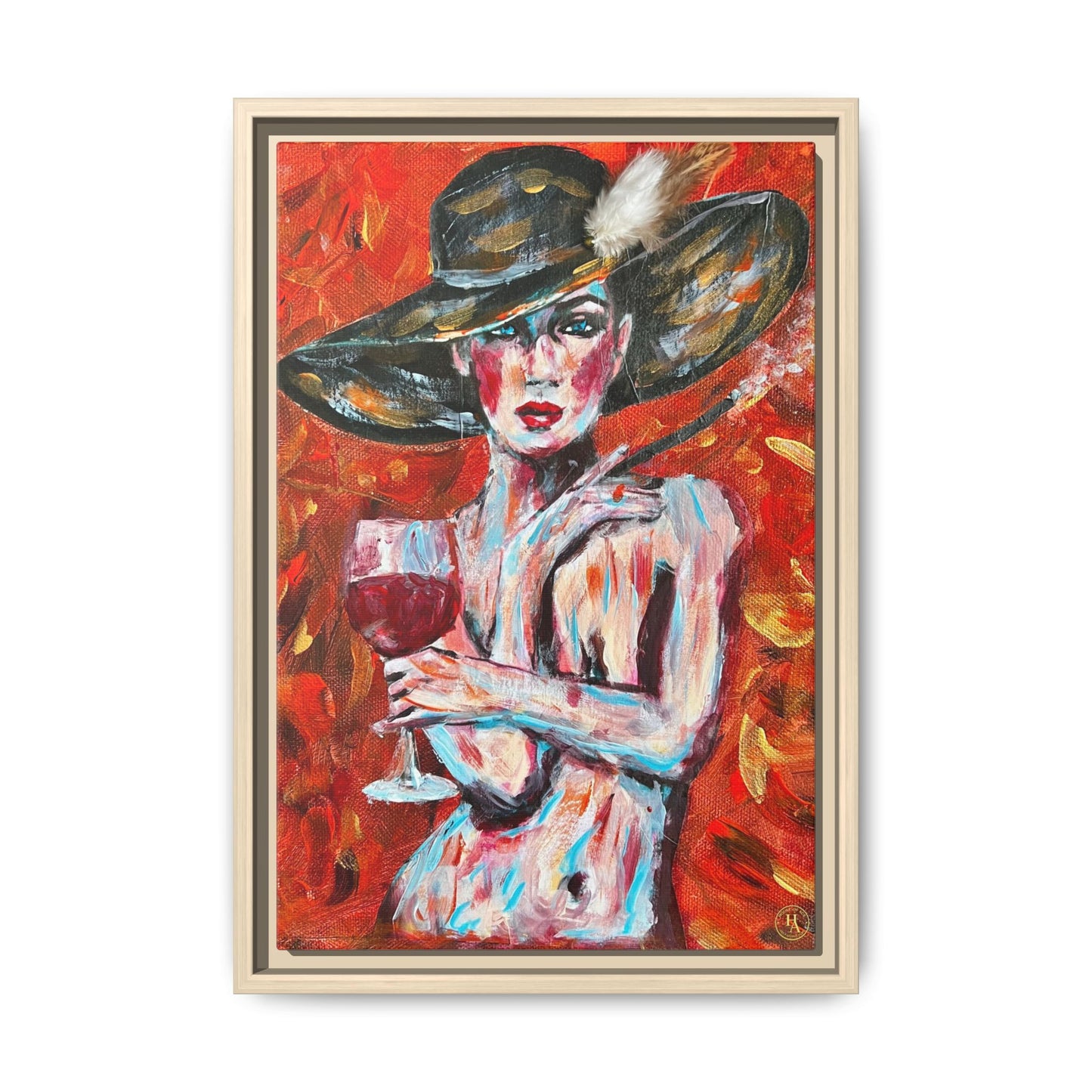 Crimson Elegance – Original Acrylic Painting Canvas Print by House of Ace