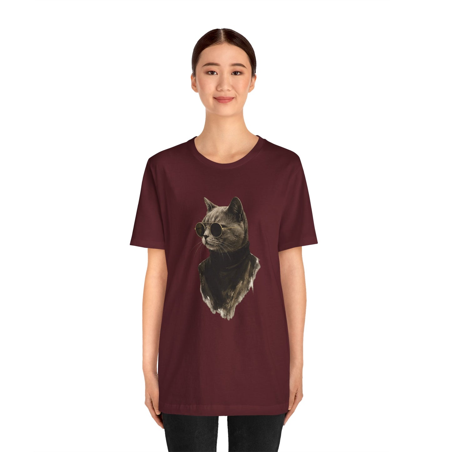 Cool Cat Graphic T-Shirt | Vintage Monochrome Cat Tee by House of Ace