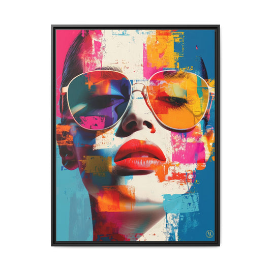 Abstract Pop Art Canvas Wall Art by House of Aces, Colourful Fashion Portrait Print, Framed Matte Canvas, Modern Statement Wall Decor