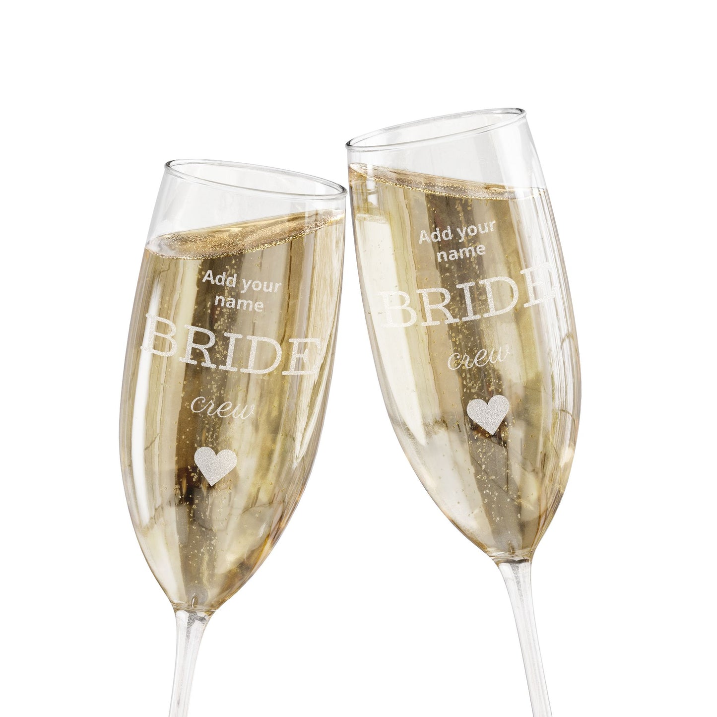 Engraved 8oz Champagne Flute — 'Bride' Bridal Toast Glass (Personalizable)