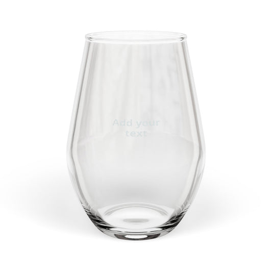 Engraved 11.5oz Stemless Wine Glass - Personalized Wine Tumbler, Custom Text