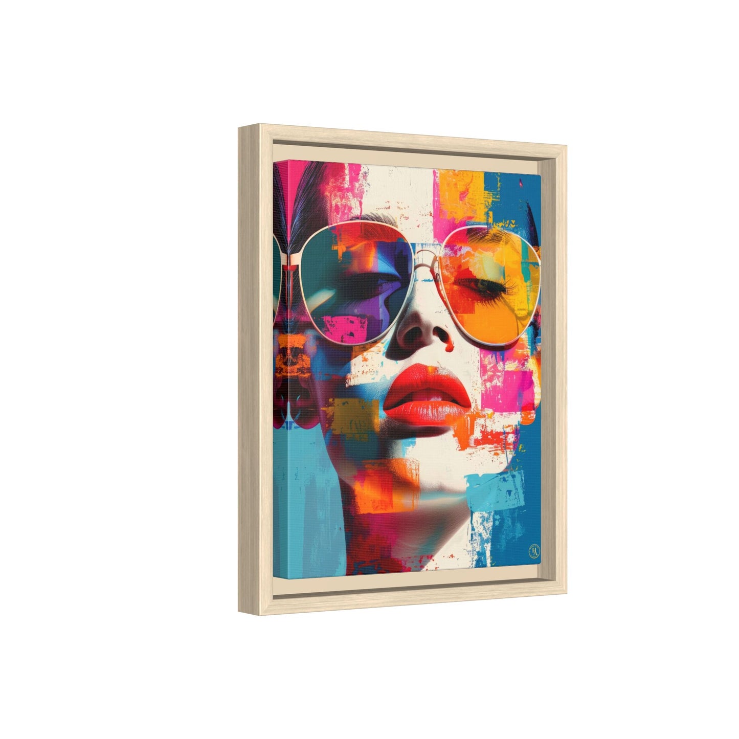 Abstract Pop Art Canvas Wall Art by House of Aces, Colourful Fashion Portrait Print, Framed Matte Canvas, Modern Statement Wall Decor