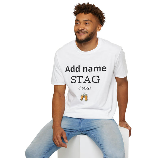 Stag Crew Bachelorette T‑Shirt — Personalized Add Name Tee