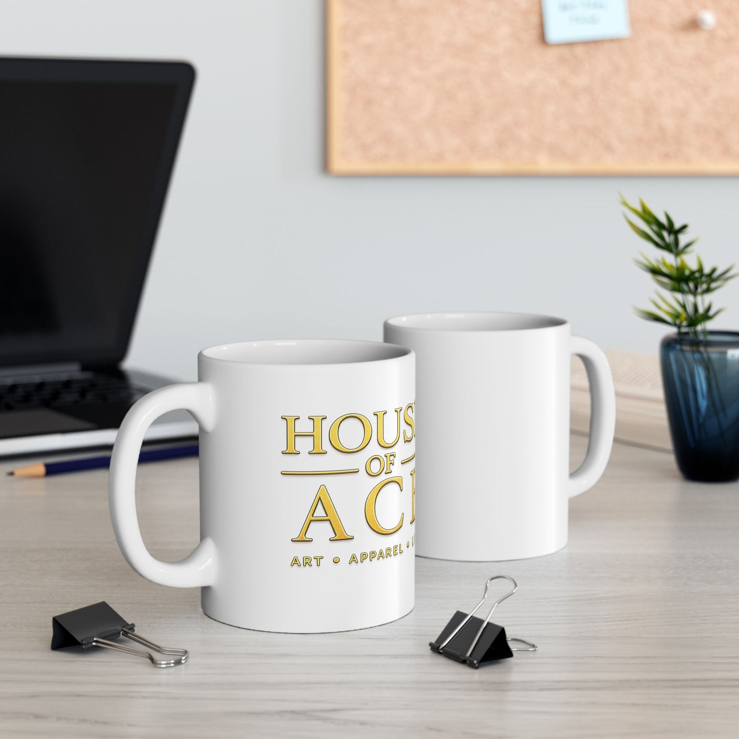 House of Ace Ceramic Mug — Inspirational Gold Typography Coffee Cup 11oz