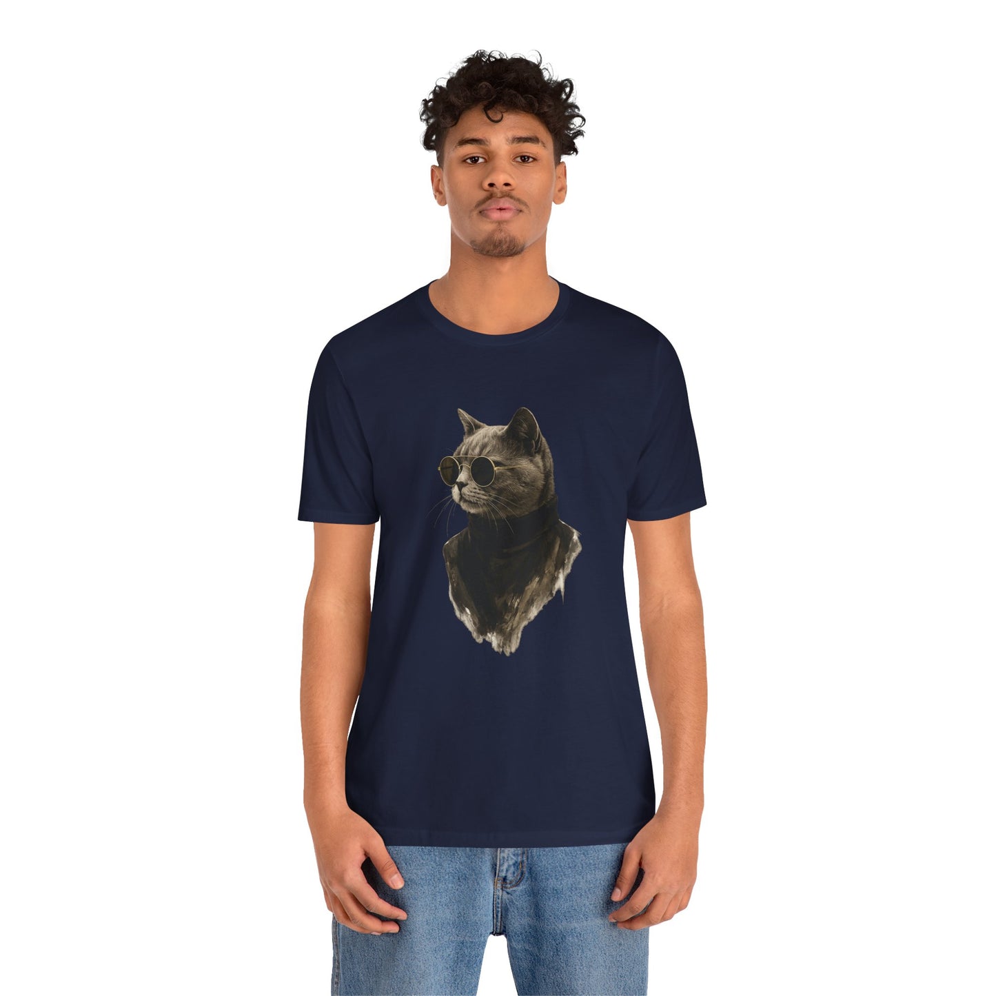 Cool Cat Graphic T-Shirt | Vintage Monochrome Cat Tee by House of Ace